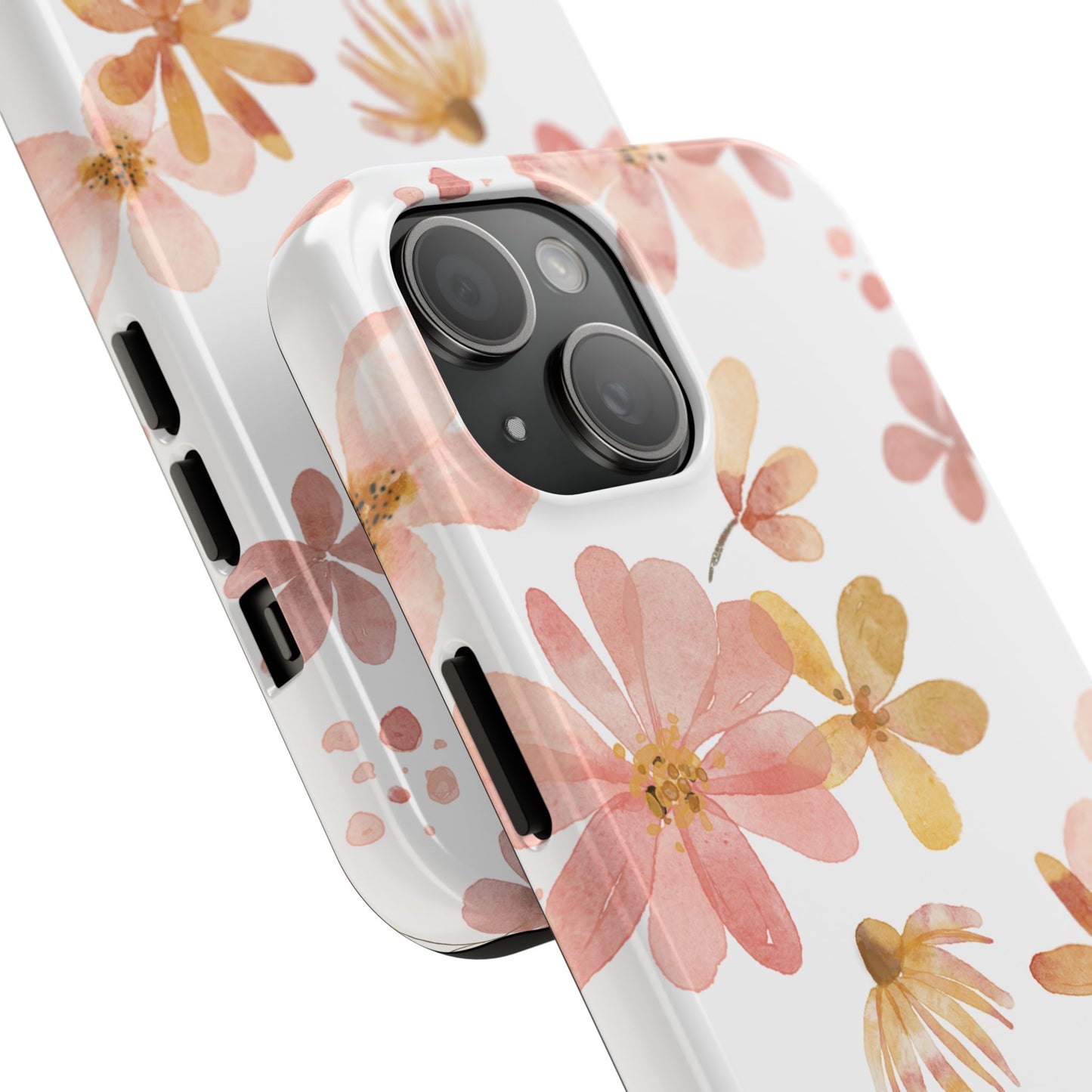 Tough Phone Case — Pink & Gold Blossom Protective Cover