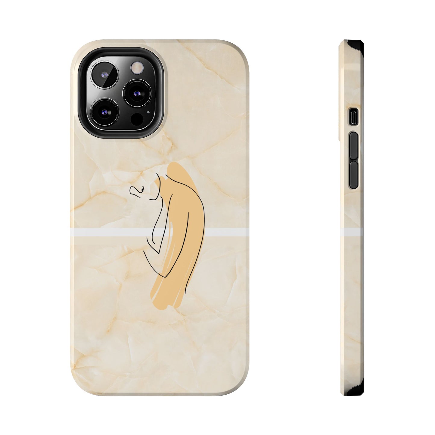 Tough Phone Case — Marble Minimalist Line Art