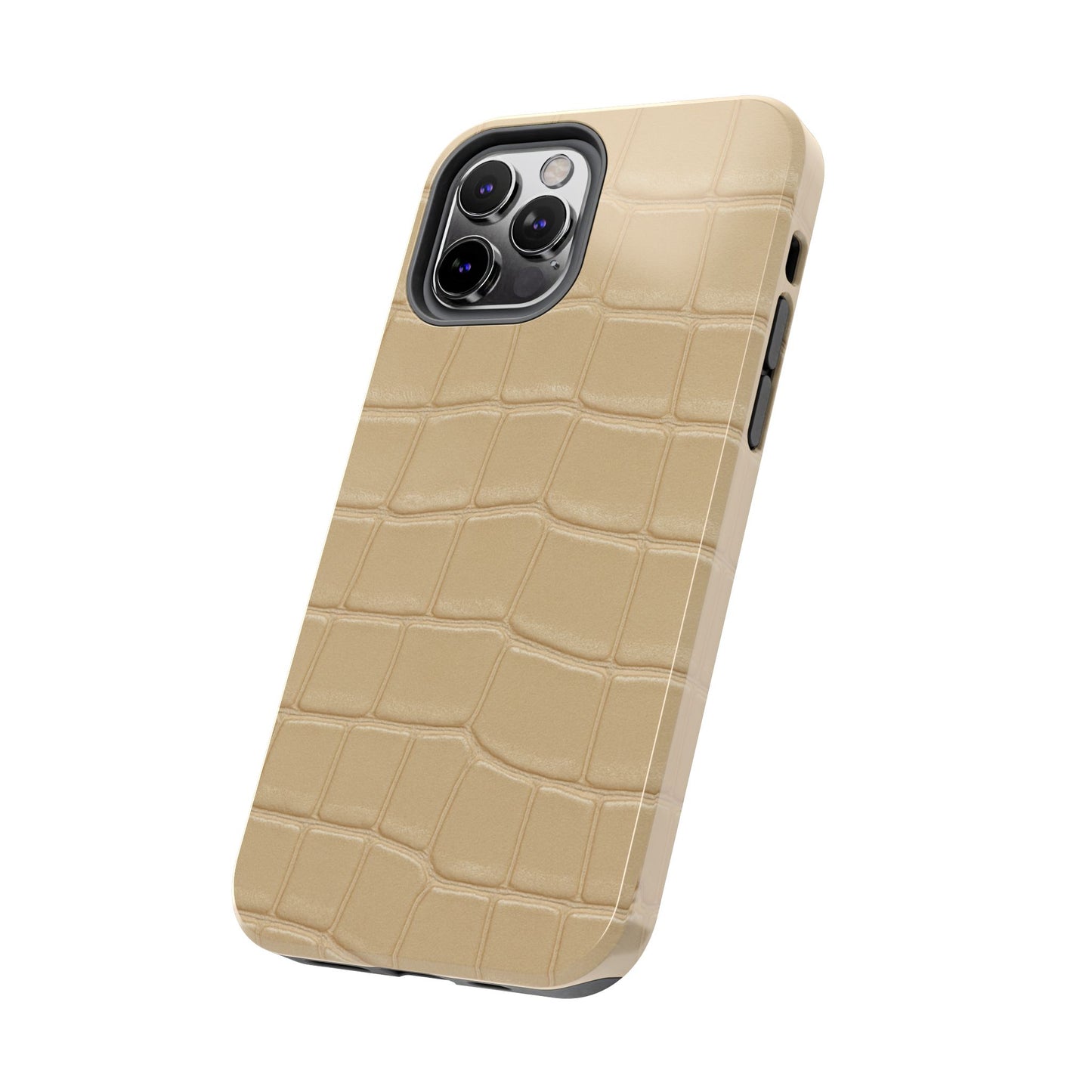 Tough Phone Case — Shockproof Alligator-Texture, Beige Croc