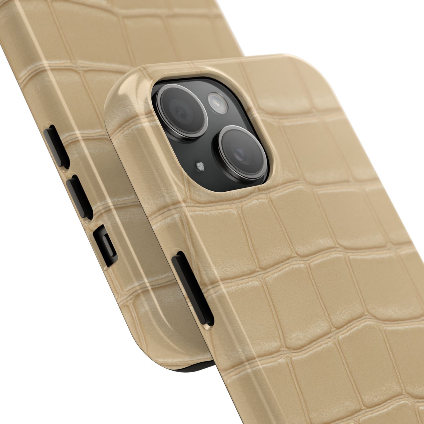 Tough Phone Case — Shockproof Alligator-Texture, Beige Croc