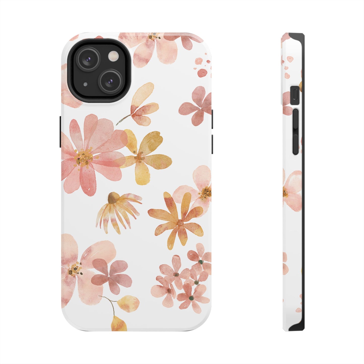 Tough Phone Case — Pink & Gold Blossom Protective Cover