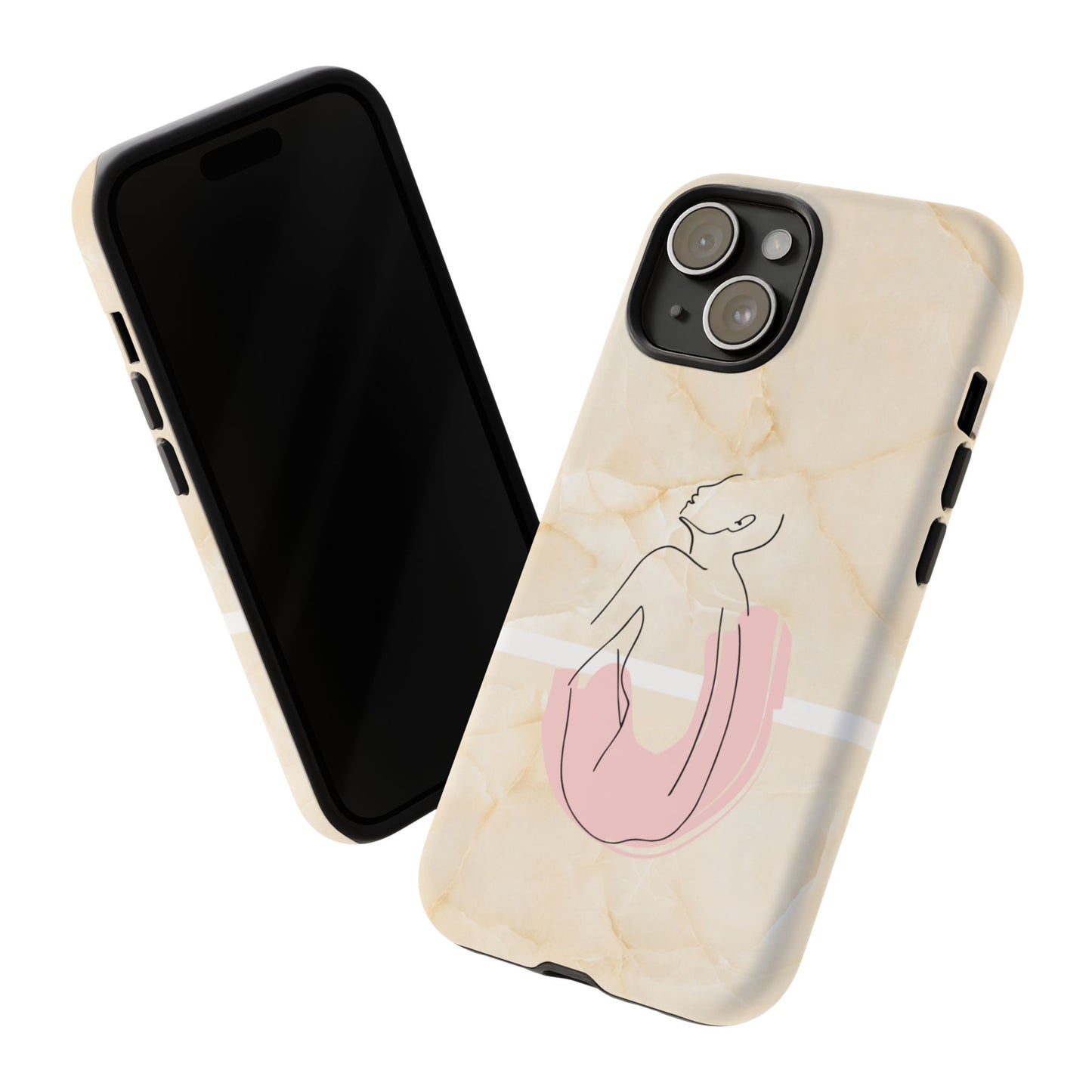 Tough Phone Case — Marble Minimalist Line Art