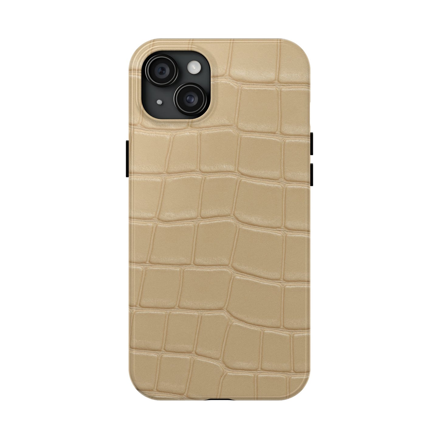 Tough Phone Case — Shockproof Alligator-Texture, Beige Croc