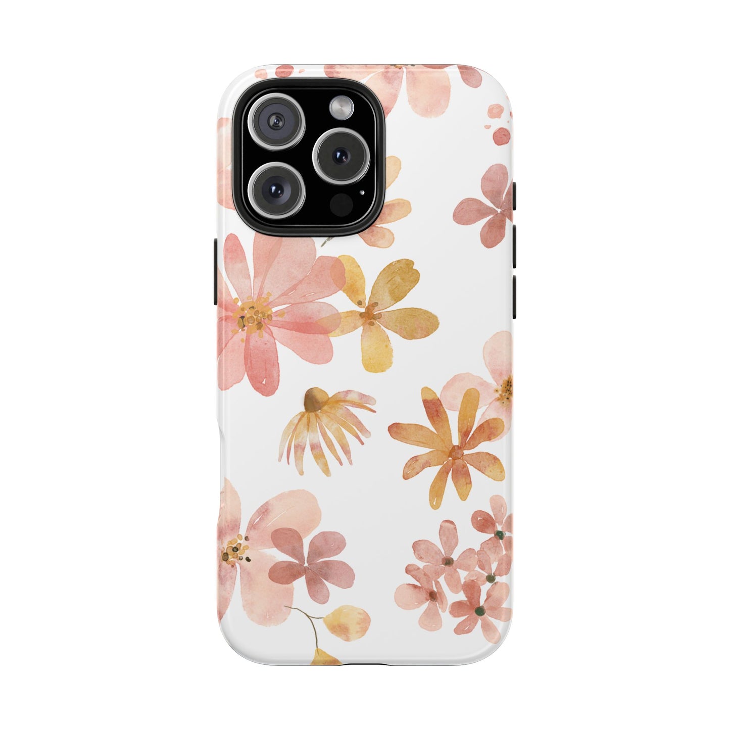 Tough Phone Case — Pink & Gold Blossom Protective Cover