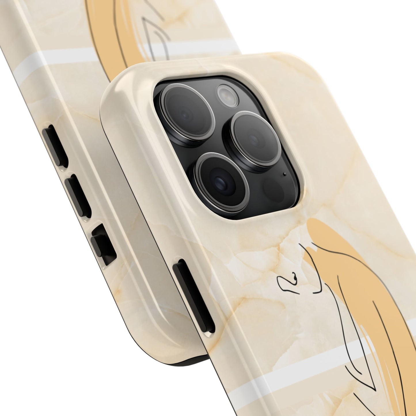 Tough Phone Case — Marble Minimalist Line Art