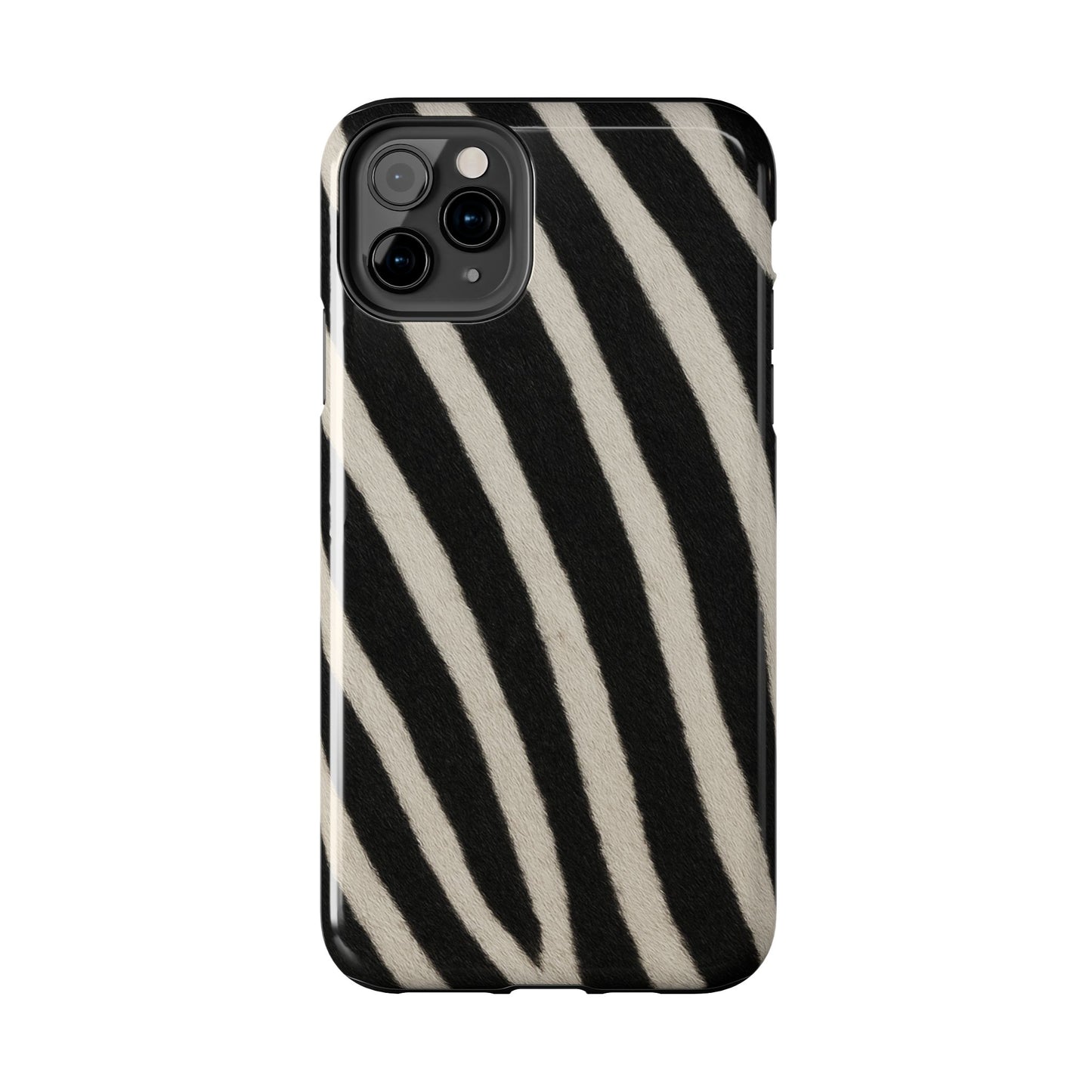 Tough Phone Case —Zebra Stripe, Black & White Animal Print