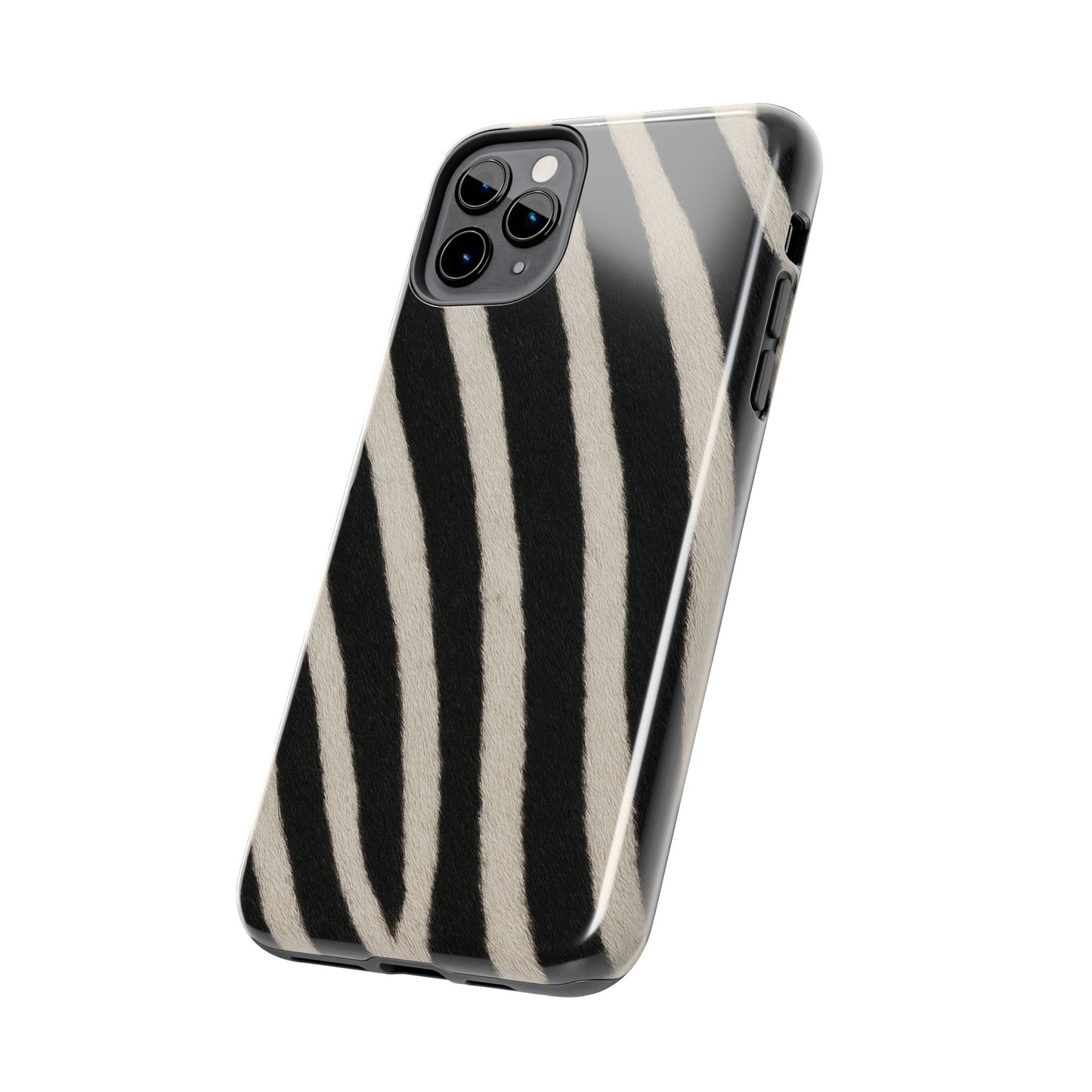 Tough Phone Case —Zebra Stripe, Black & White Animal Print
