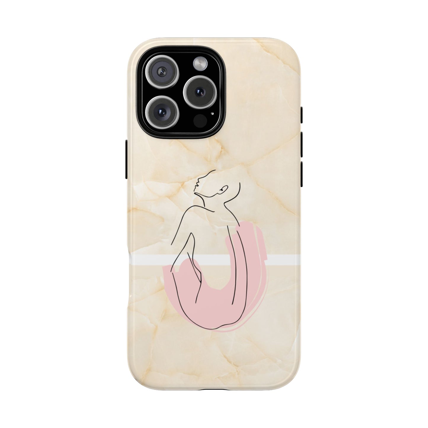 Tough Phone Case — Marble Minimalist Line Art