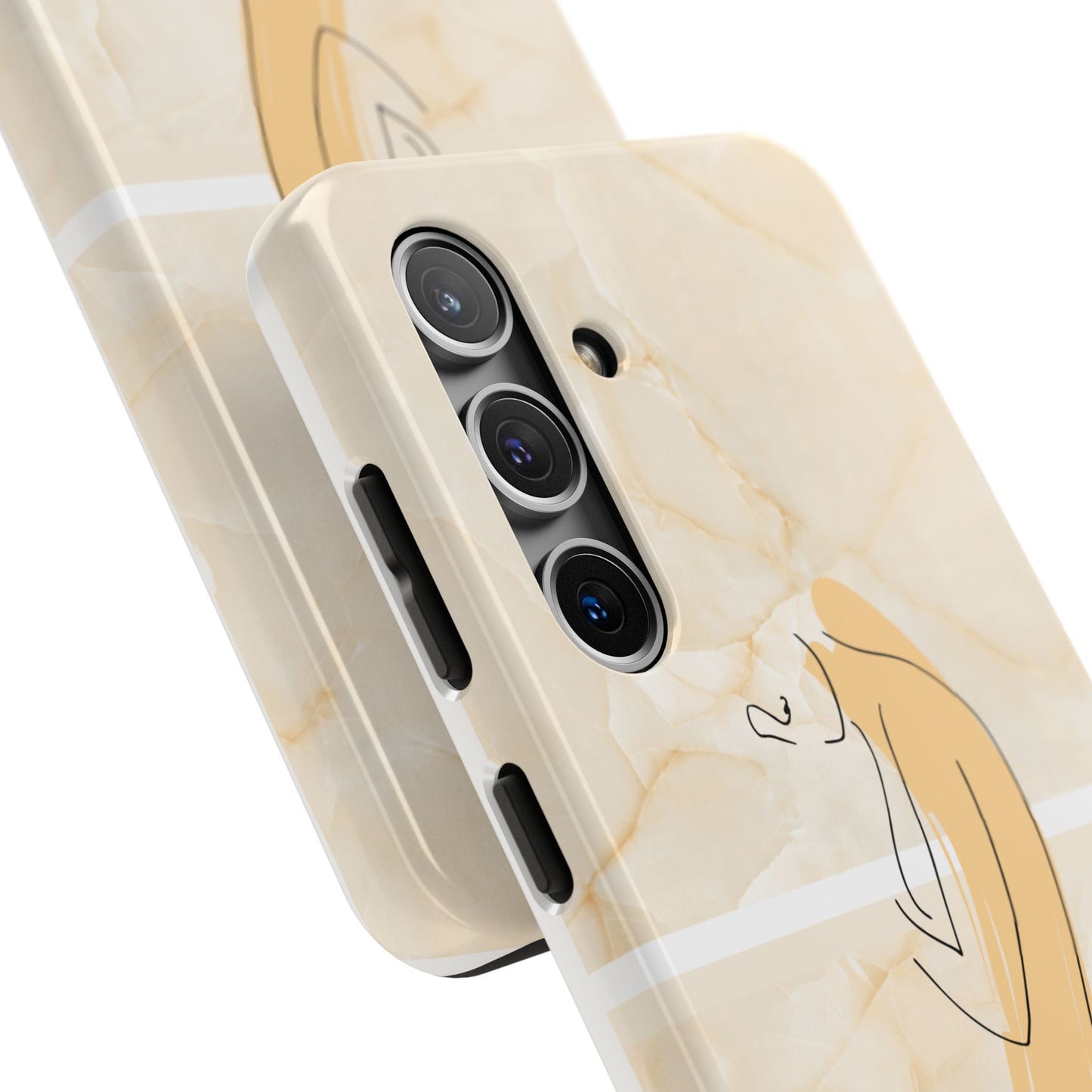 Tough Phone Case — Marble Minimalist Line Art