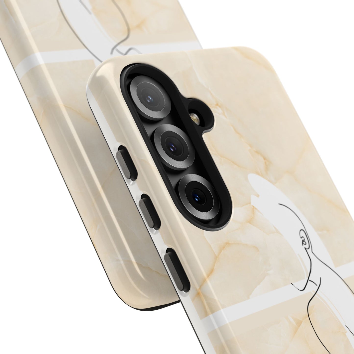 Tough Phone Case — Marble Minimalist Line Art