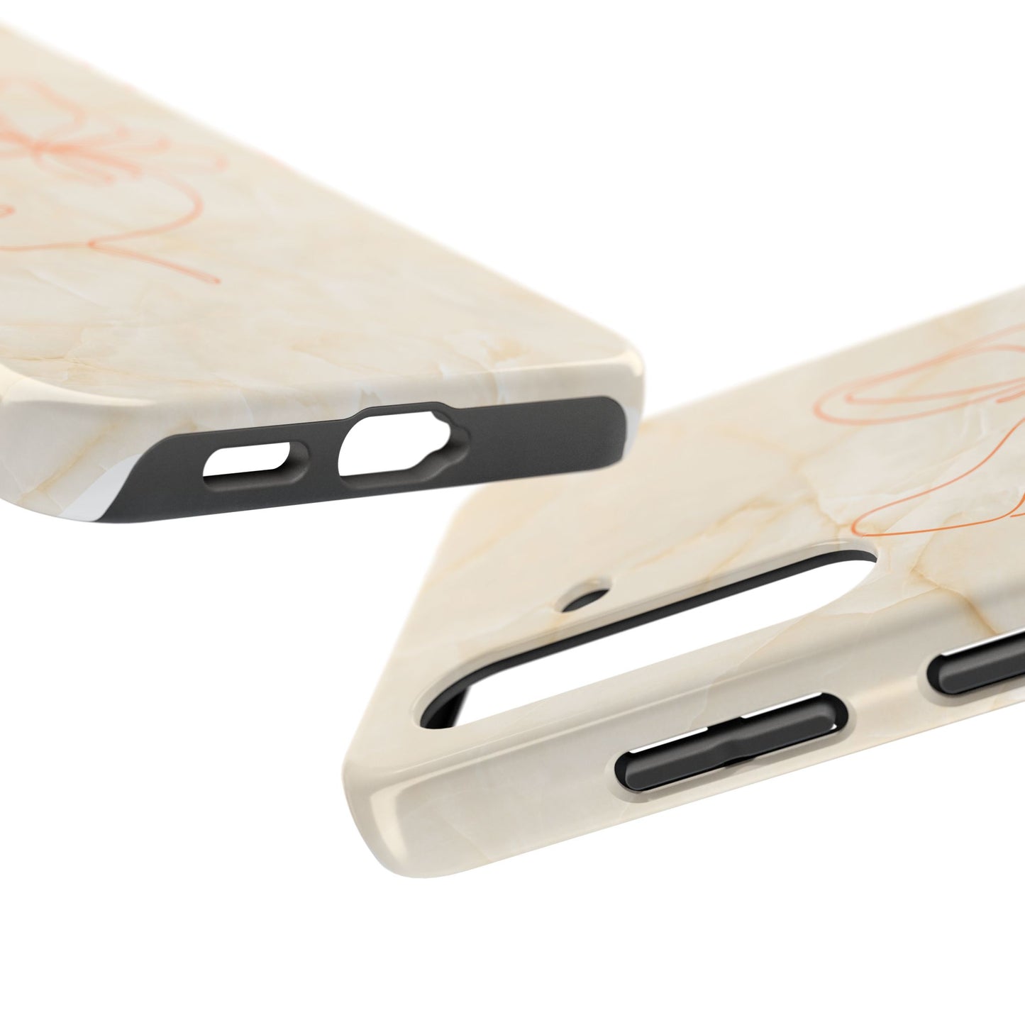 Tough Phone Case —  Marble Line Art, Minimal Elegant