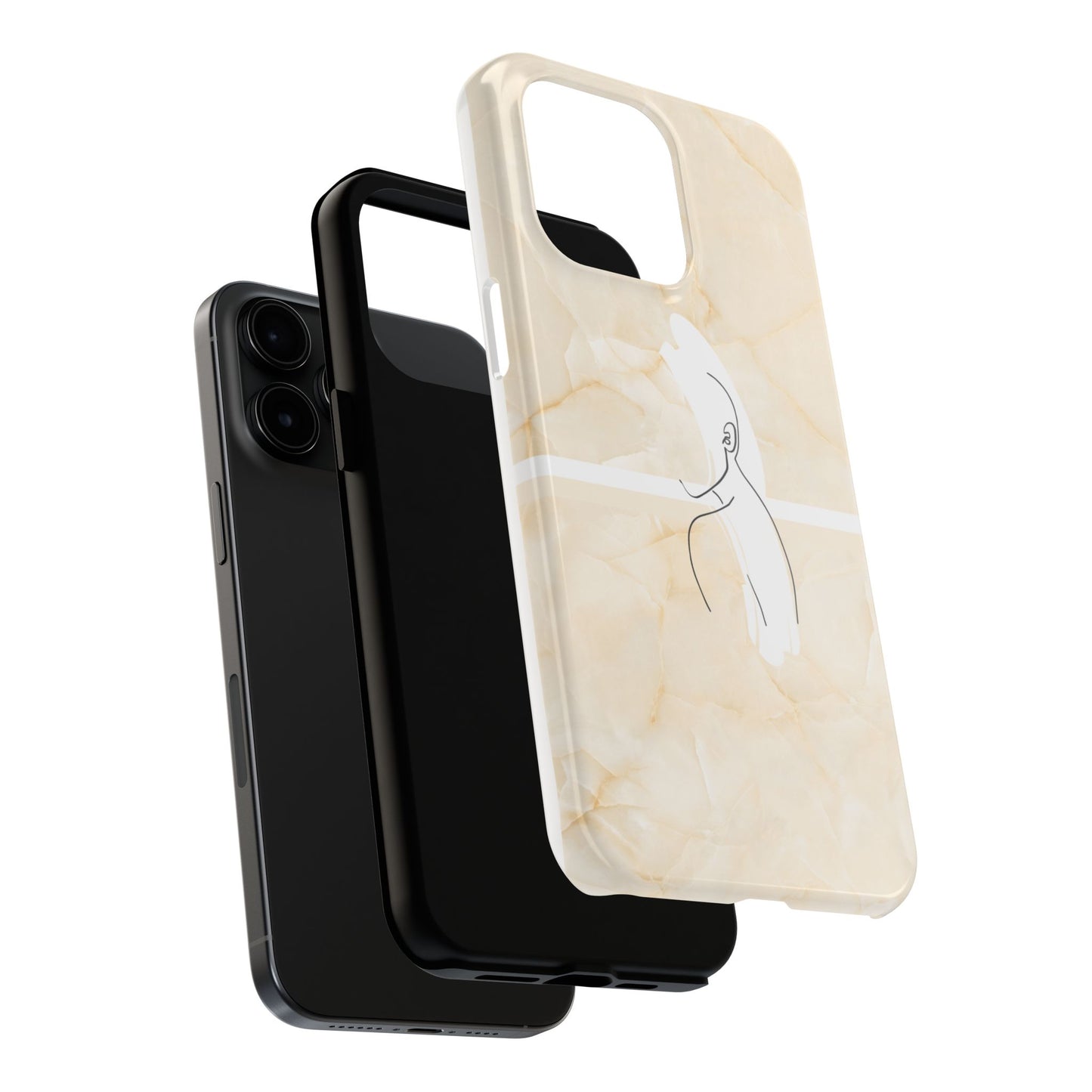 Tough Phone Case — Marble Minimalist Line Art