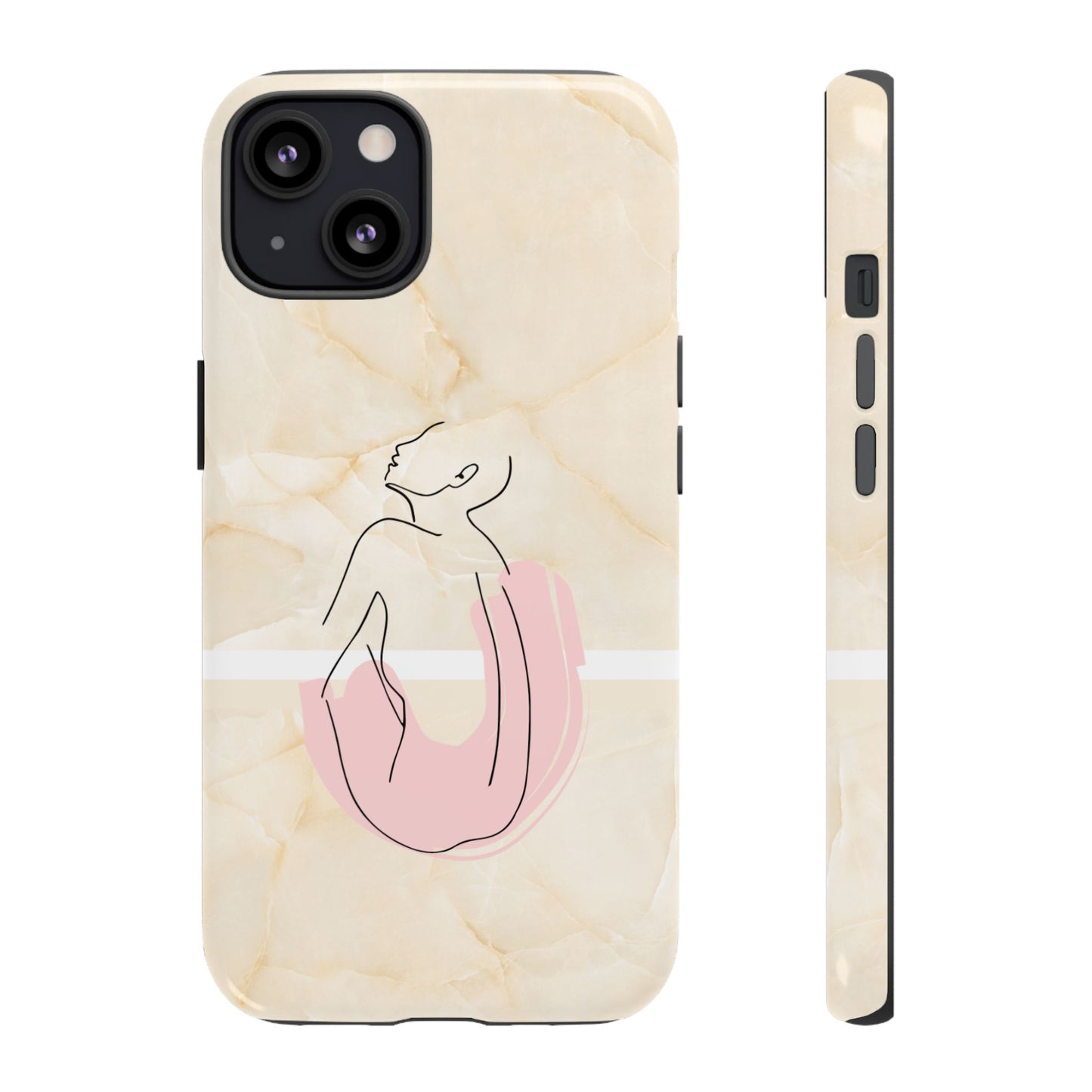 Tough Phone Case — Marble Minimalist Line Art