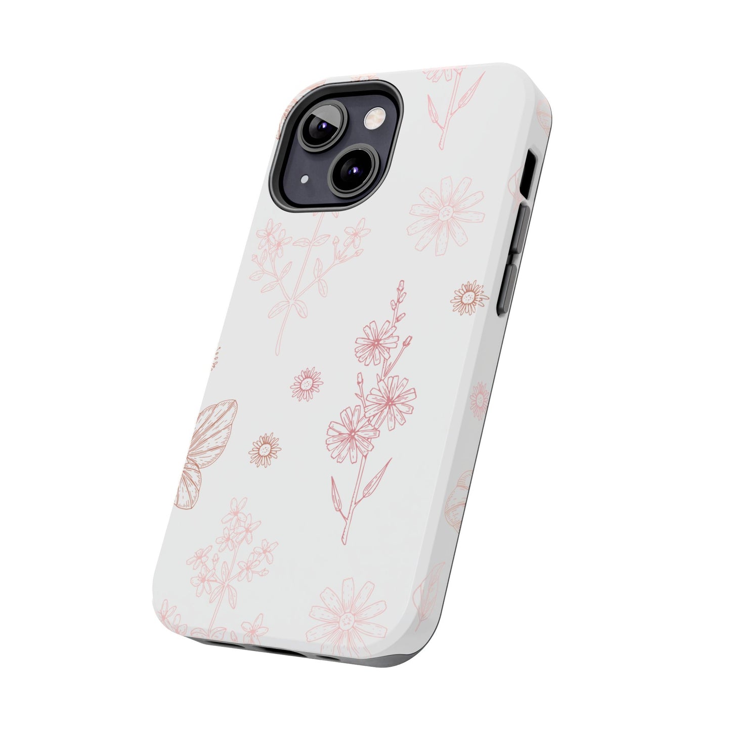 Tough Phone Case — Delicate Pink Wildflower Pattern