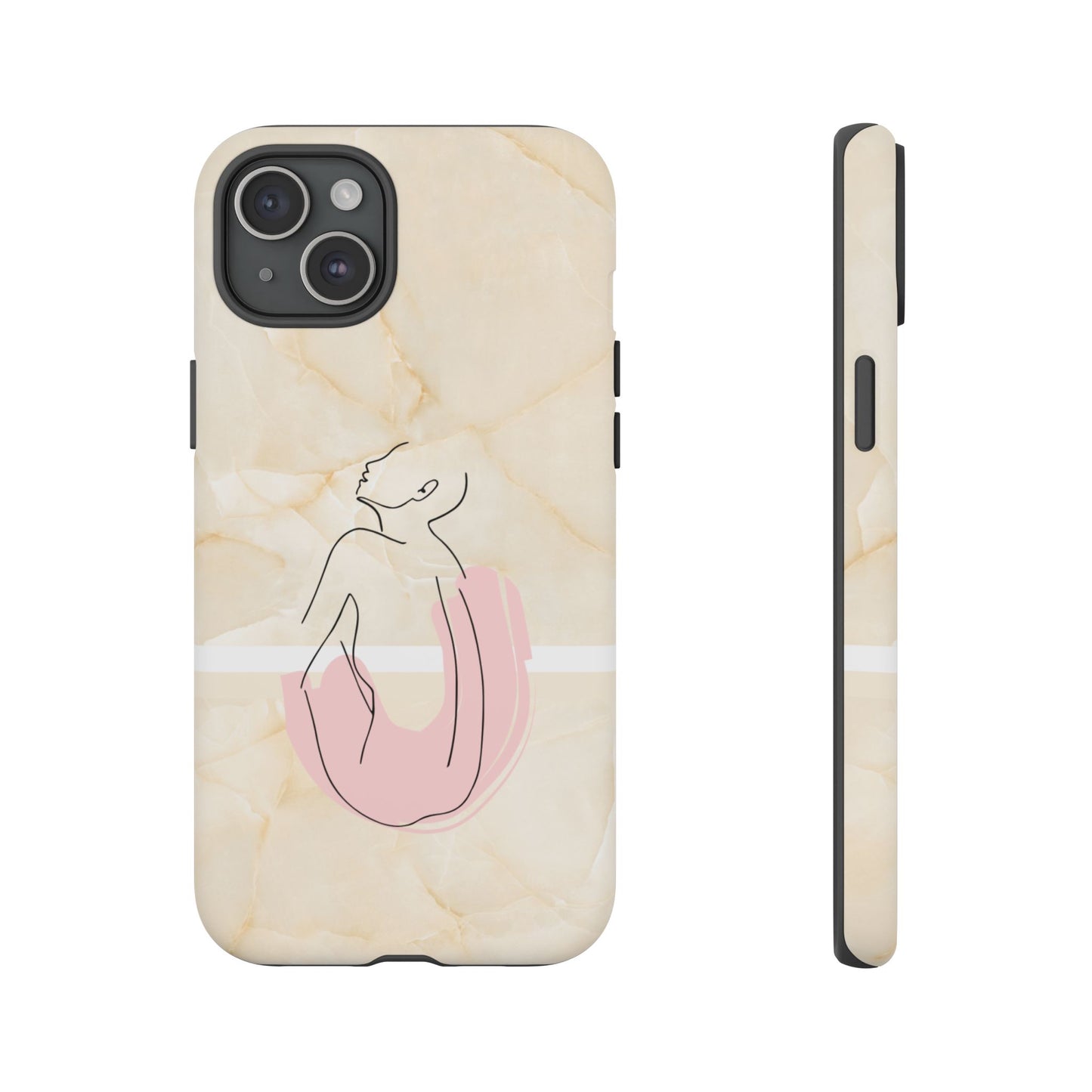 Tough Phone Case — Marble Minimalist Line Art