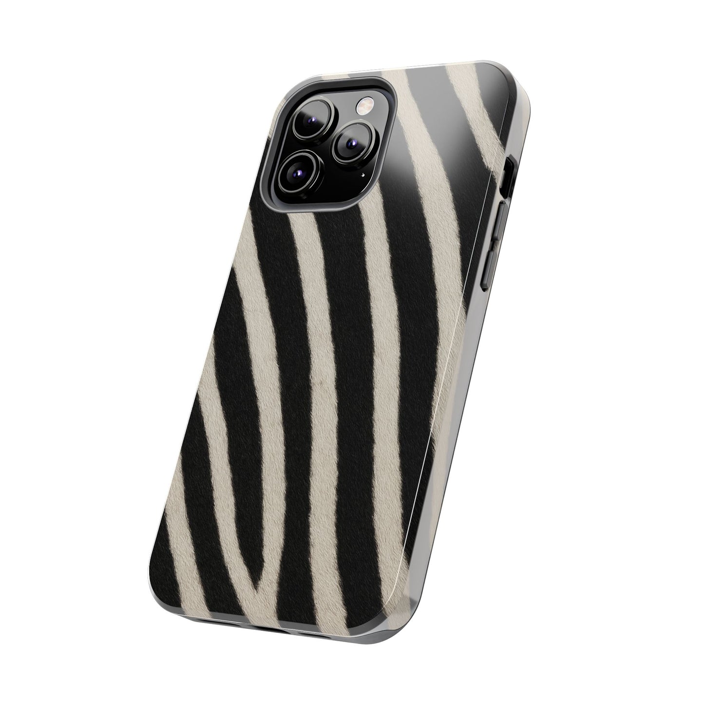 Tough Phone Case —Zebra Stripe, Black & White Animal Print