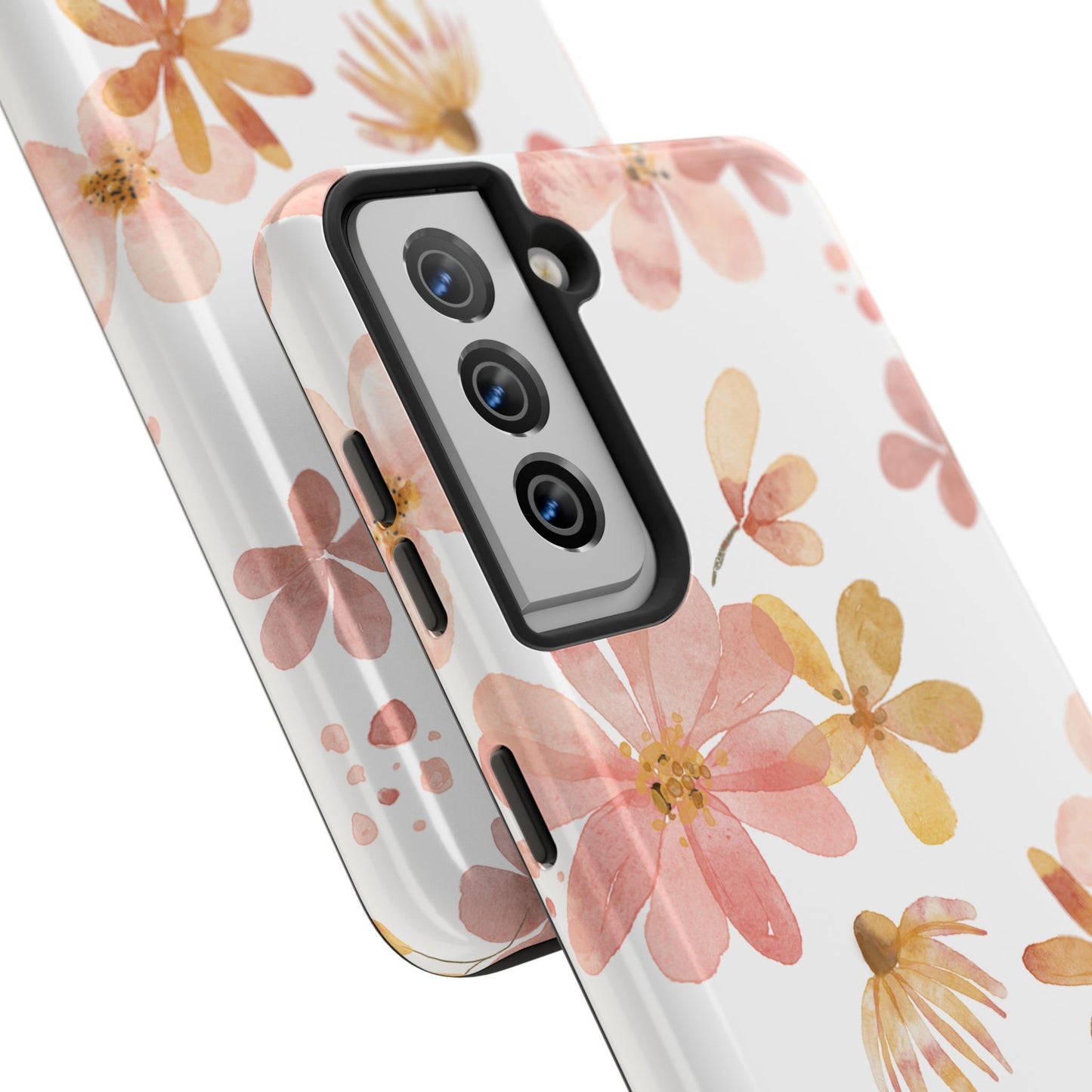 Tough Phone Case — Pink & Gold Blossom Protective Cover