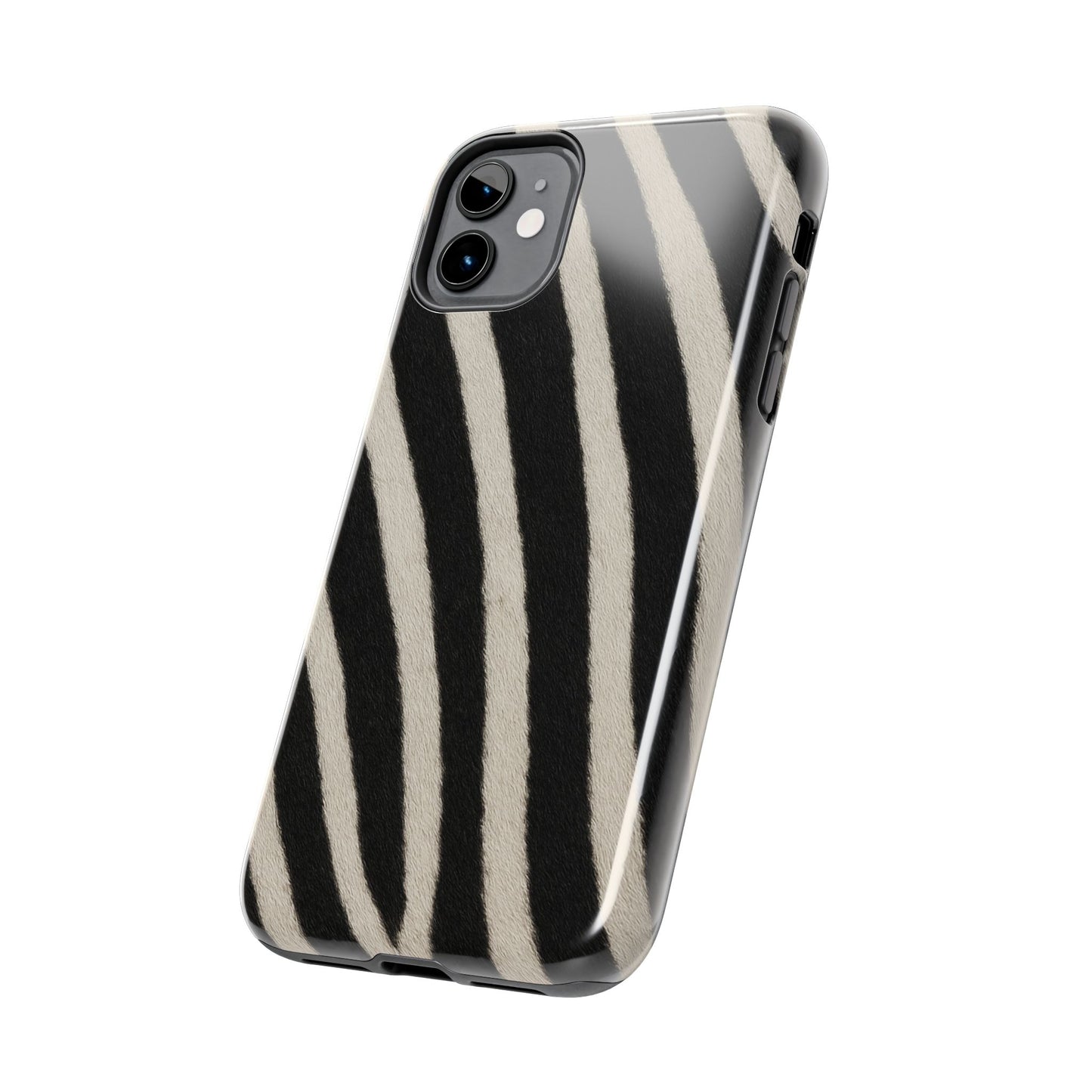 Tough Phone Case —Zebra Stripe, Black & White Animal Print