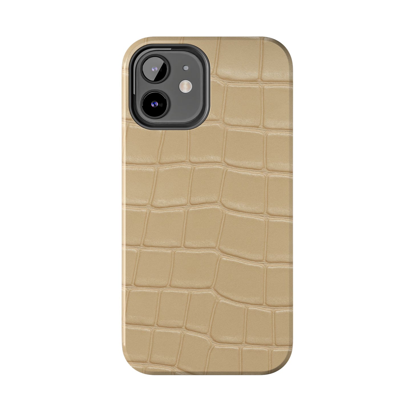Tough Phone Case — Shockproof Alligator-Texture, Beige Croc