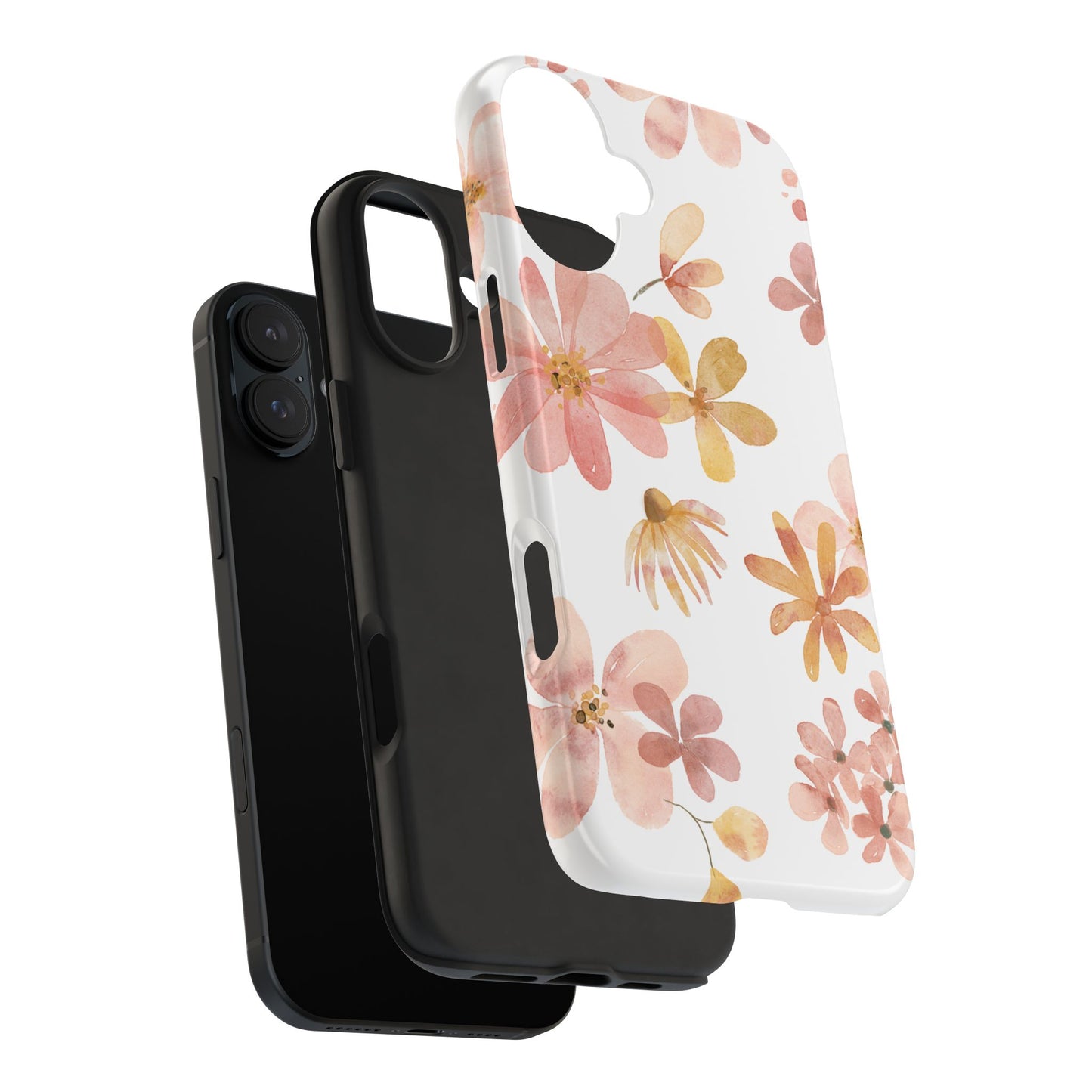 Tough Phone Case — Pink & Gold Blossom Protective Cover