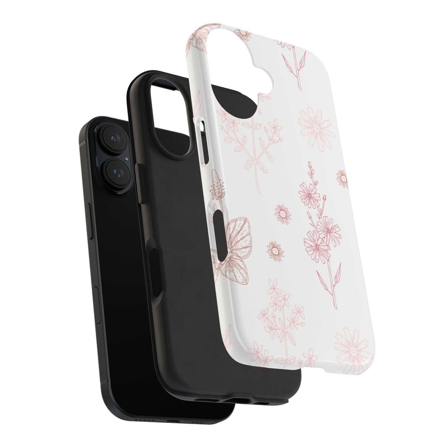 Tough Phone Case — Delicate Pink Wildflower Pattern