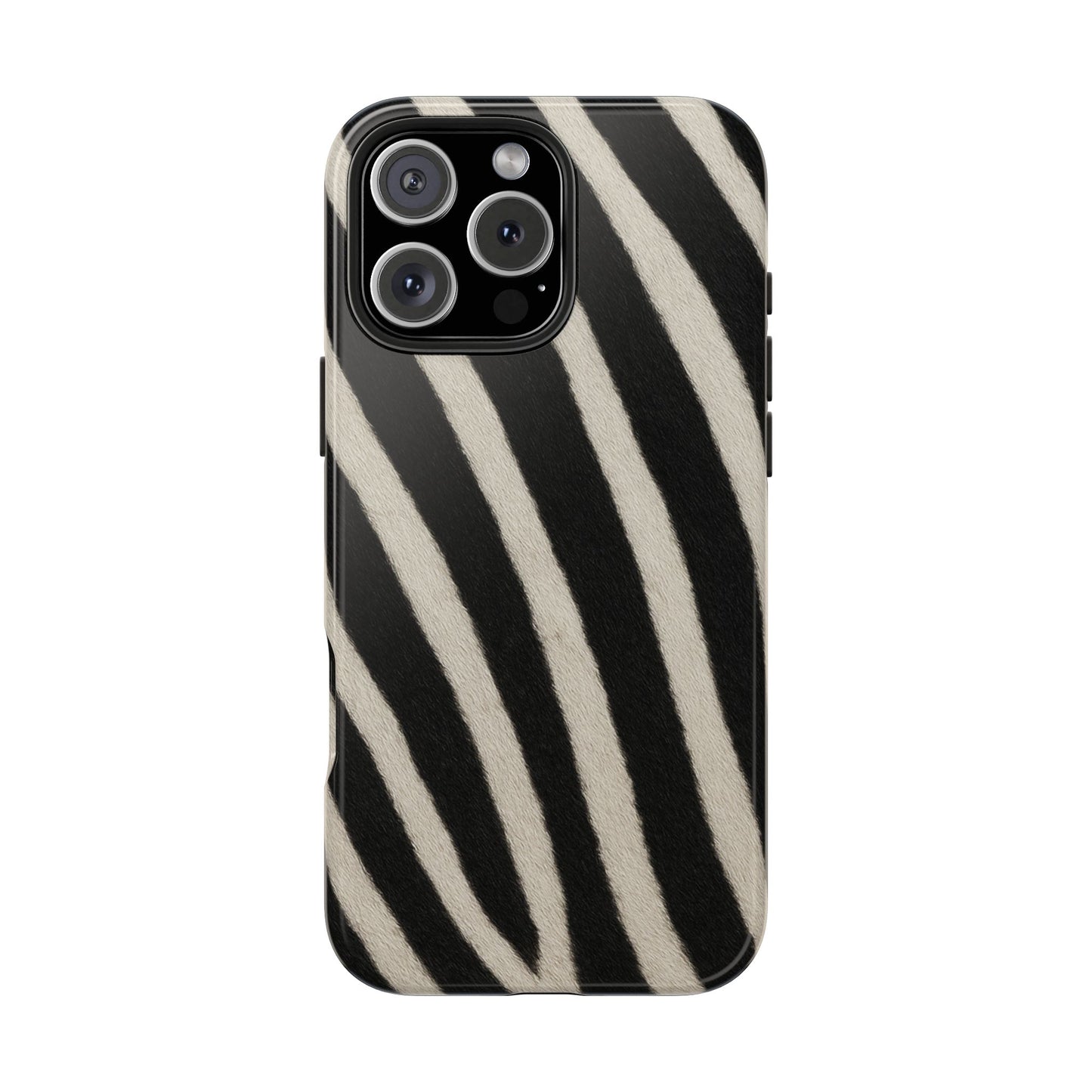 Tough Phone Case —Zebra Stripe, Black & White Animal Print