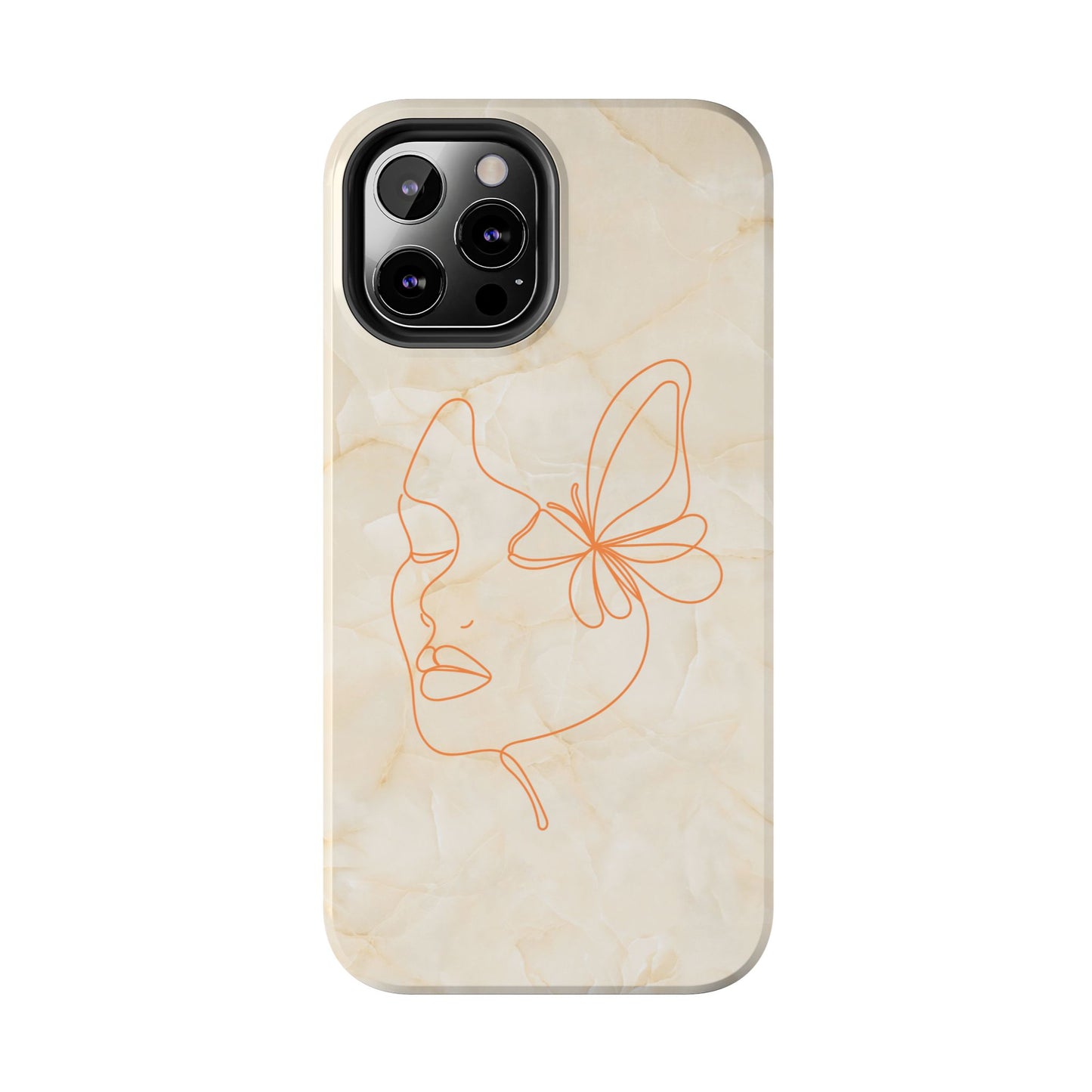 Tough Phone Case —  Marble Line Art, Minimal Elegant