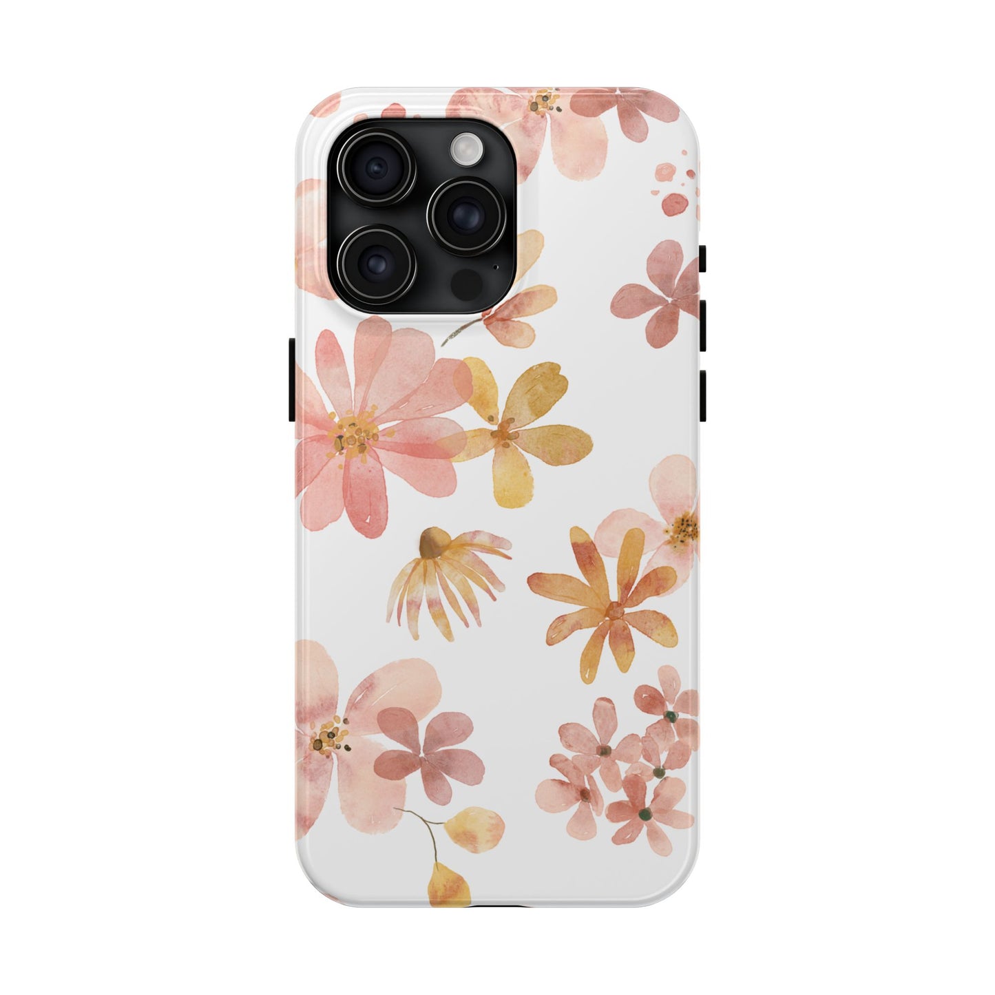 Tough Phone Case — Pink & Gold Blossom Protective Cover
