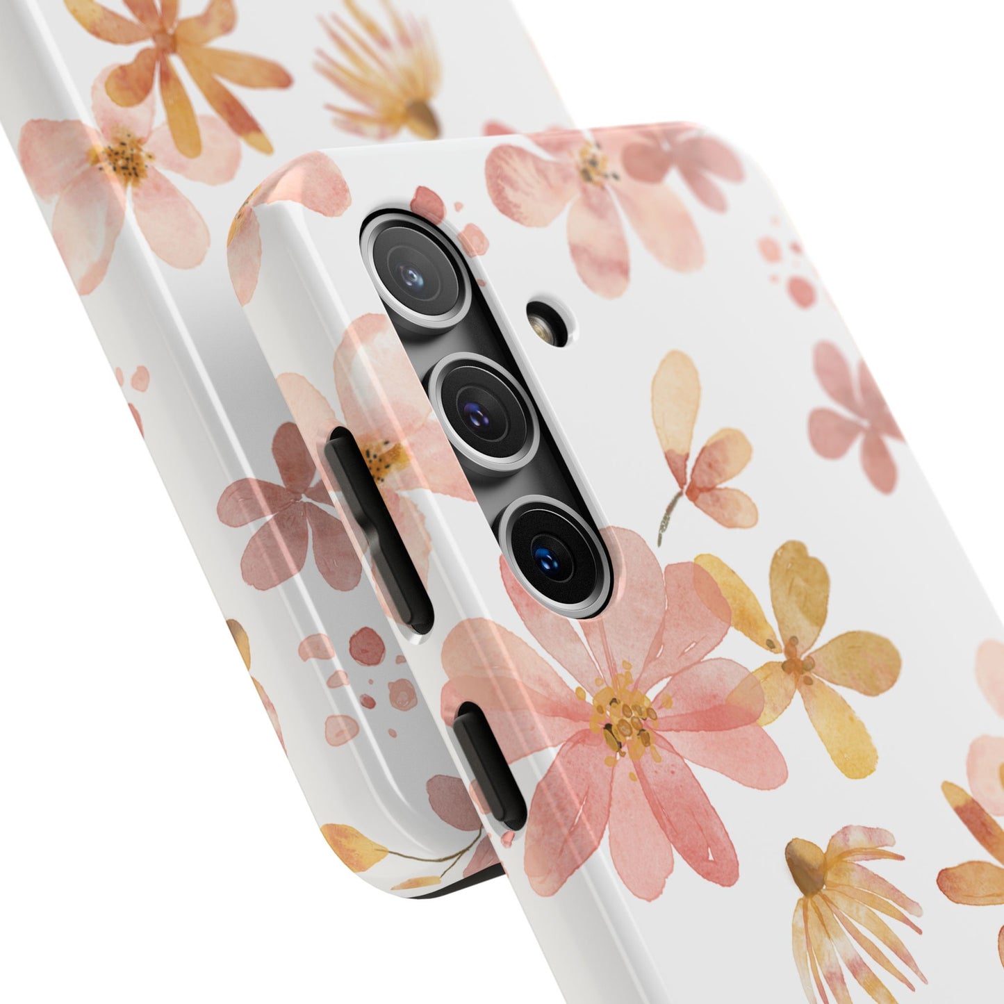 Tough Phone Case — Pink & Gold Blossom Protective Cover