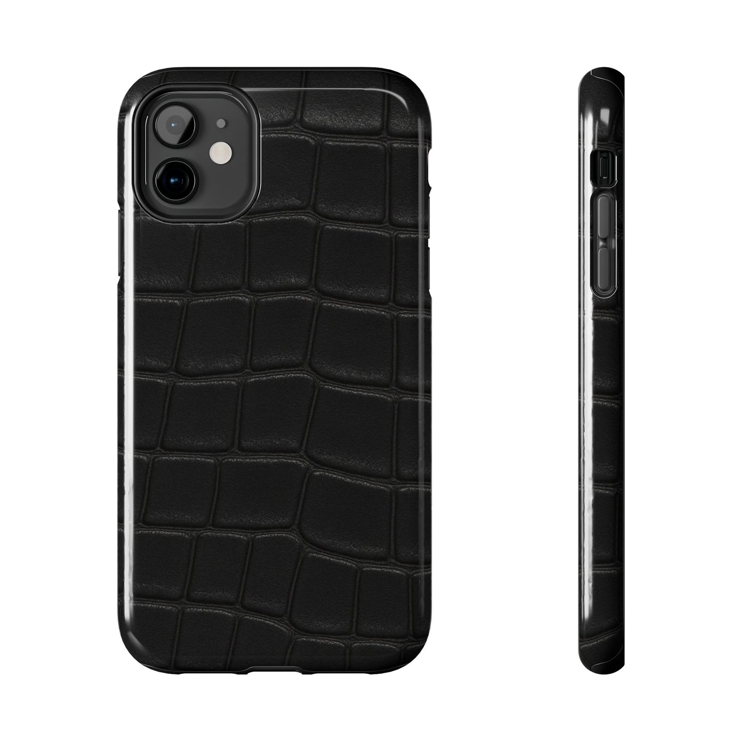 Tough Phone Case – Black Croc Texture