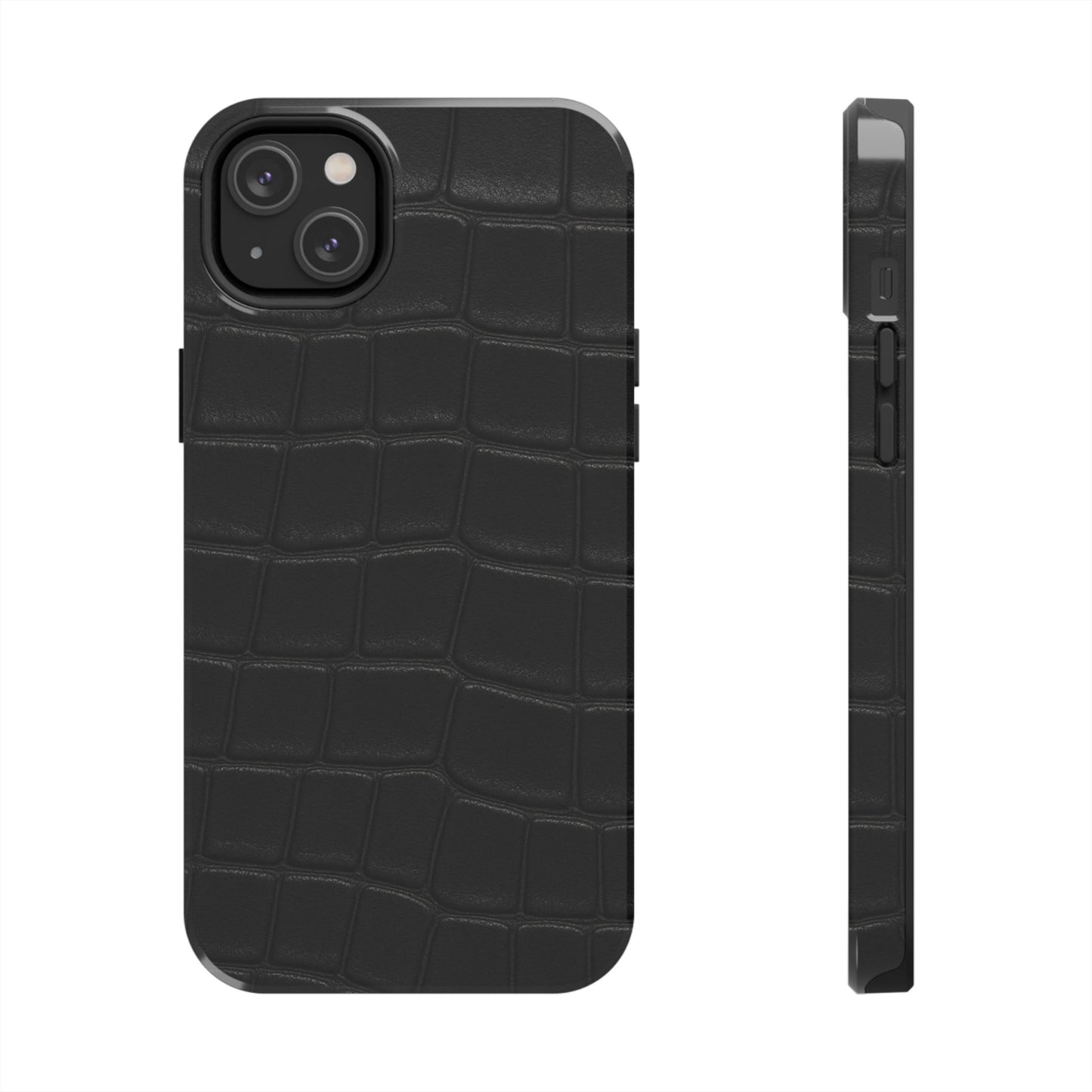 Tough Phone Case – Black Croc Texture