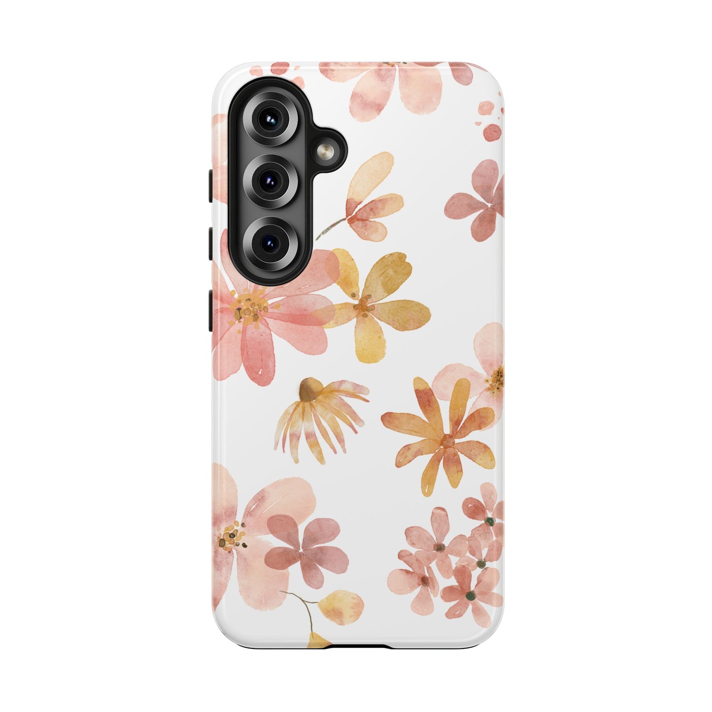 Tough Phone Case — Pink & Gold Blossom Protective Cover