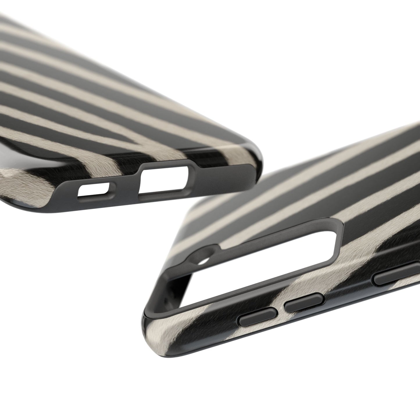Tough Phone Case —Zebra Stripe, Black & White Animal Print
