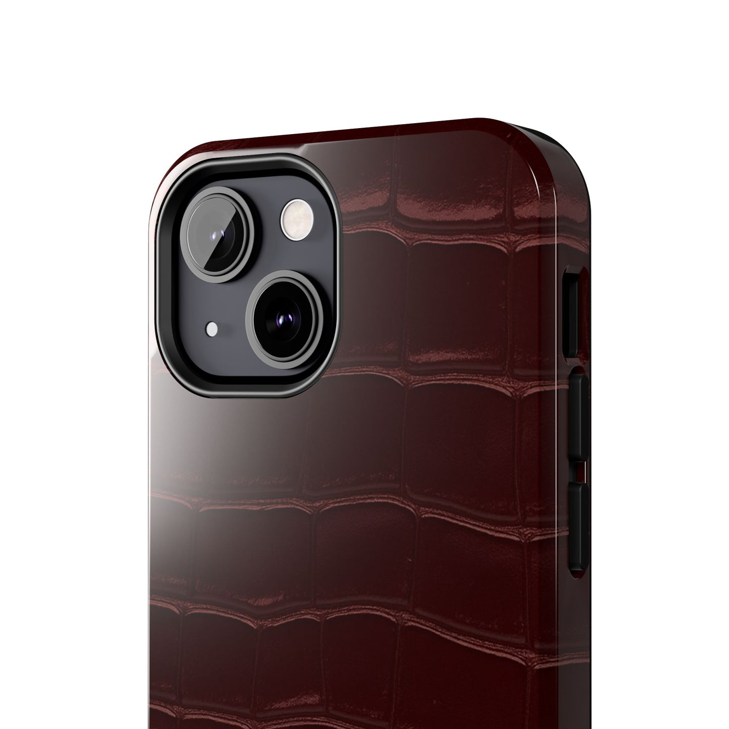 Tough Phone Case — Burgundy, Croc-Embossed