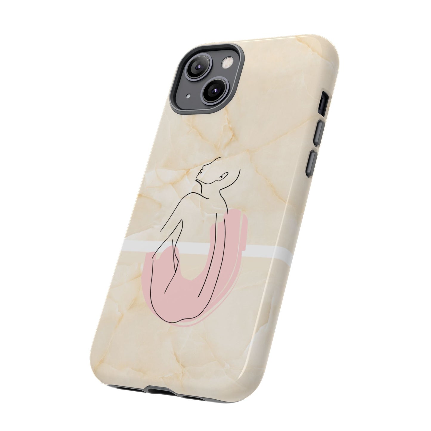 Tough Phone Case — Marble Minimalist Line Art