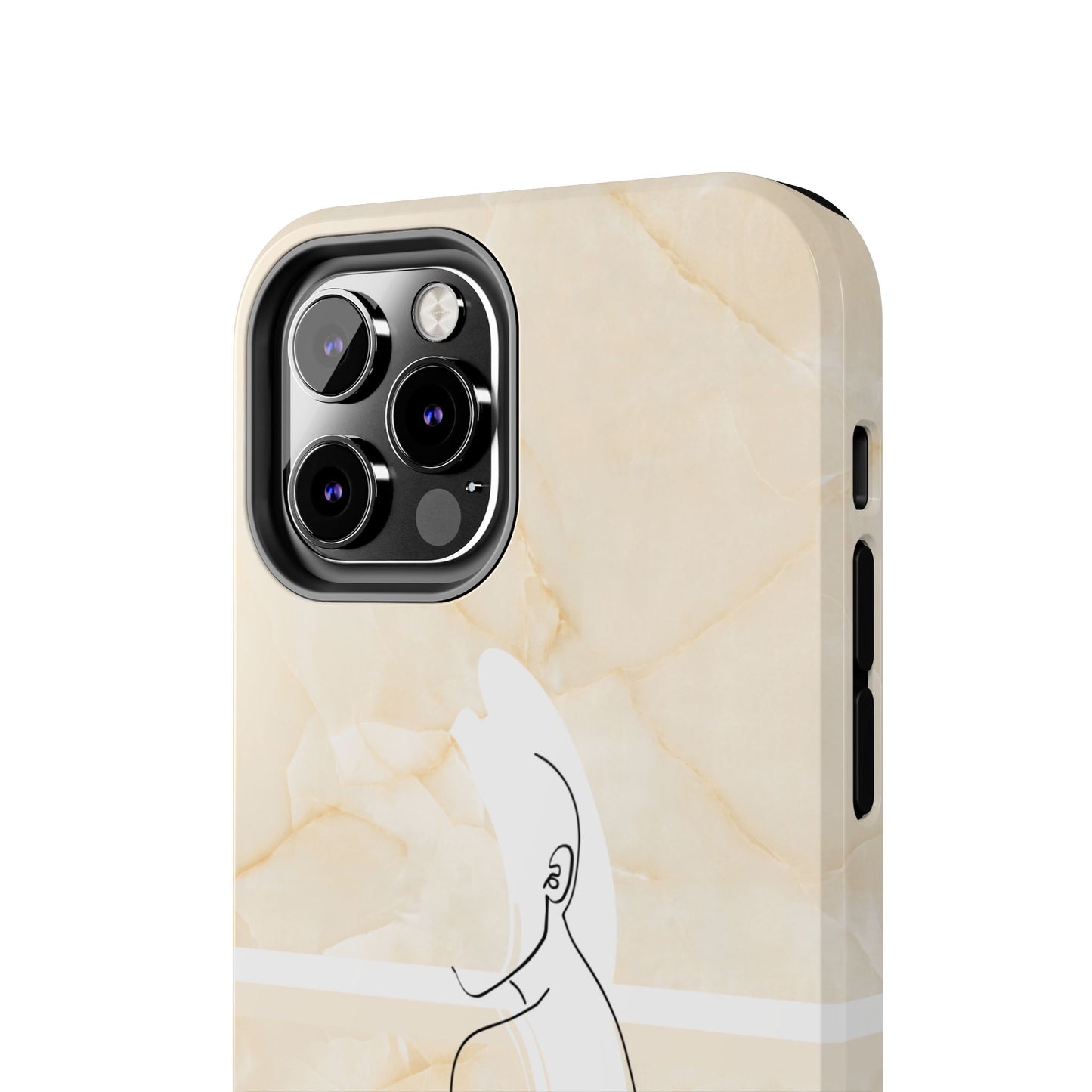 Tough Phone Case — Marble Minimalist Line Art