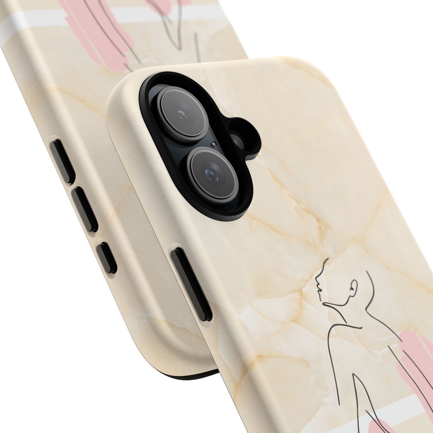 Tough Phone Case — Marble Minimalist Line Art