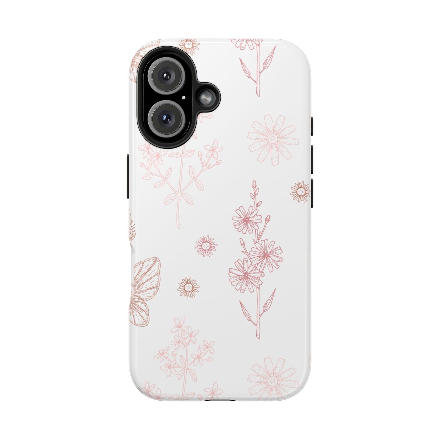 Tough Phone Case — Delicate Pink Wildflower Pattern