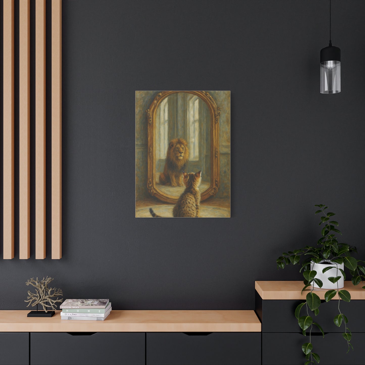 Canvas Wall Art - Cat and Lion