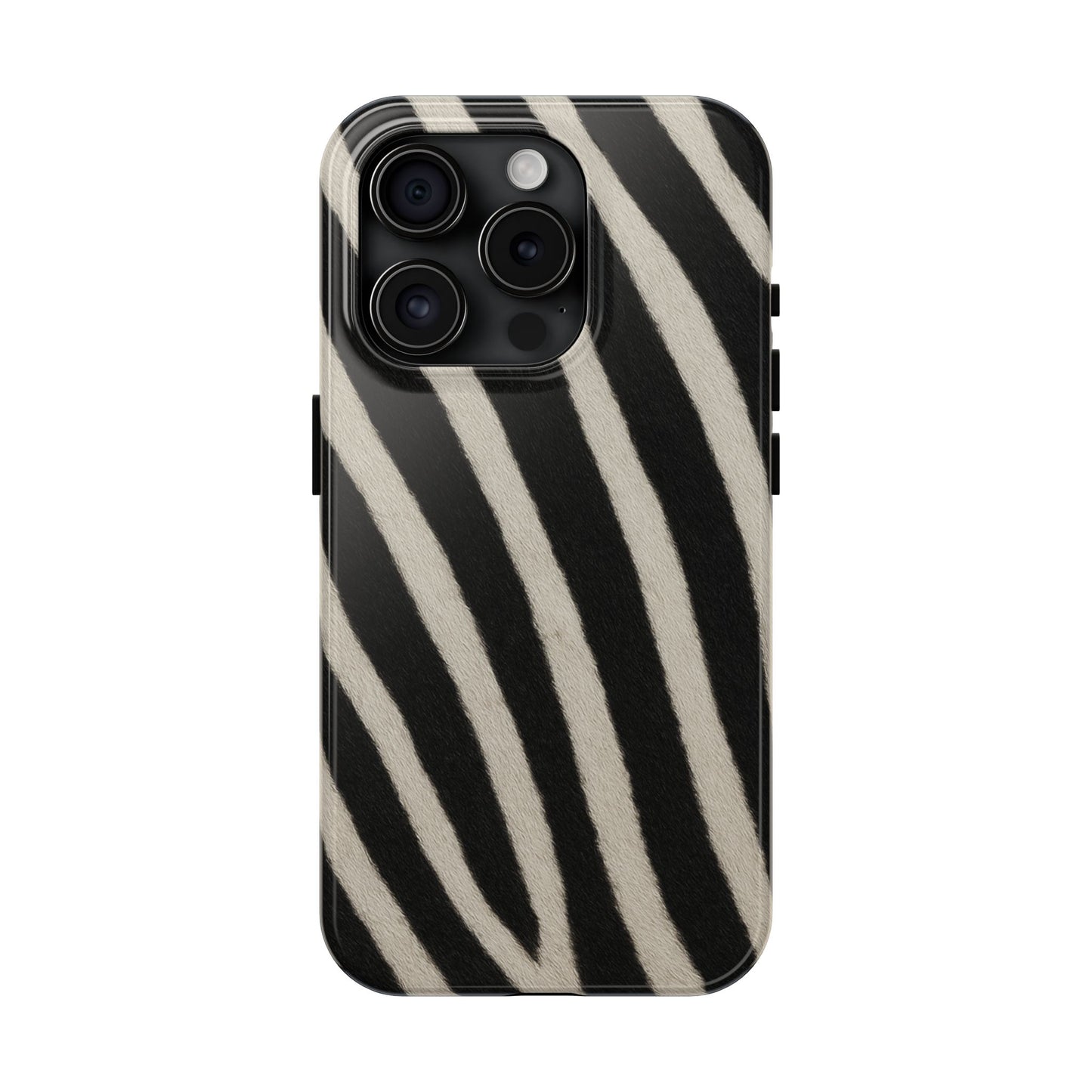 Tough Phone Case —Zebra Stripe, Black & White Animal Print