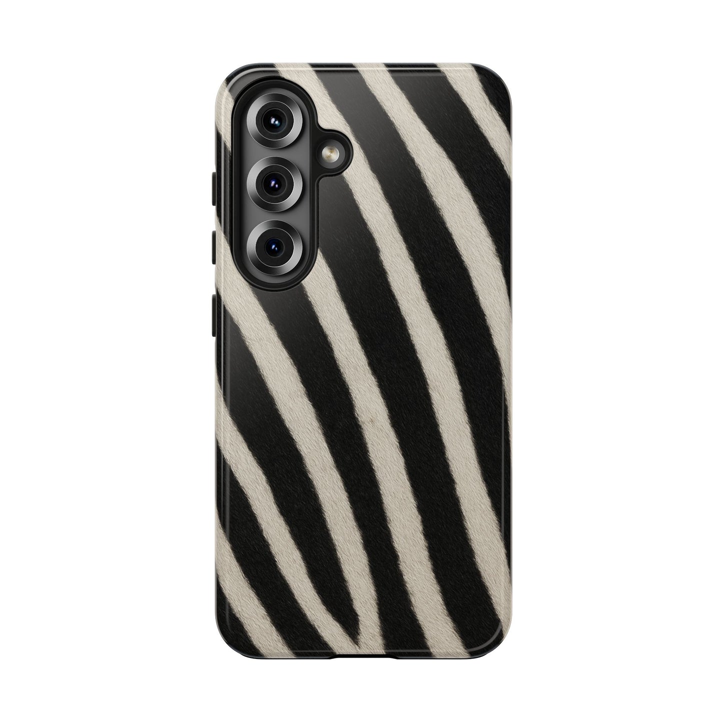Tough Phone Case —Zebra Stripe, Black & White Animal Print