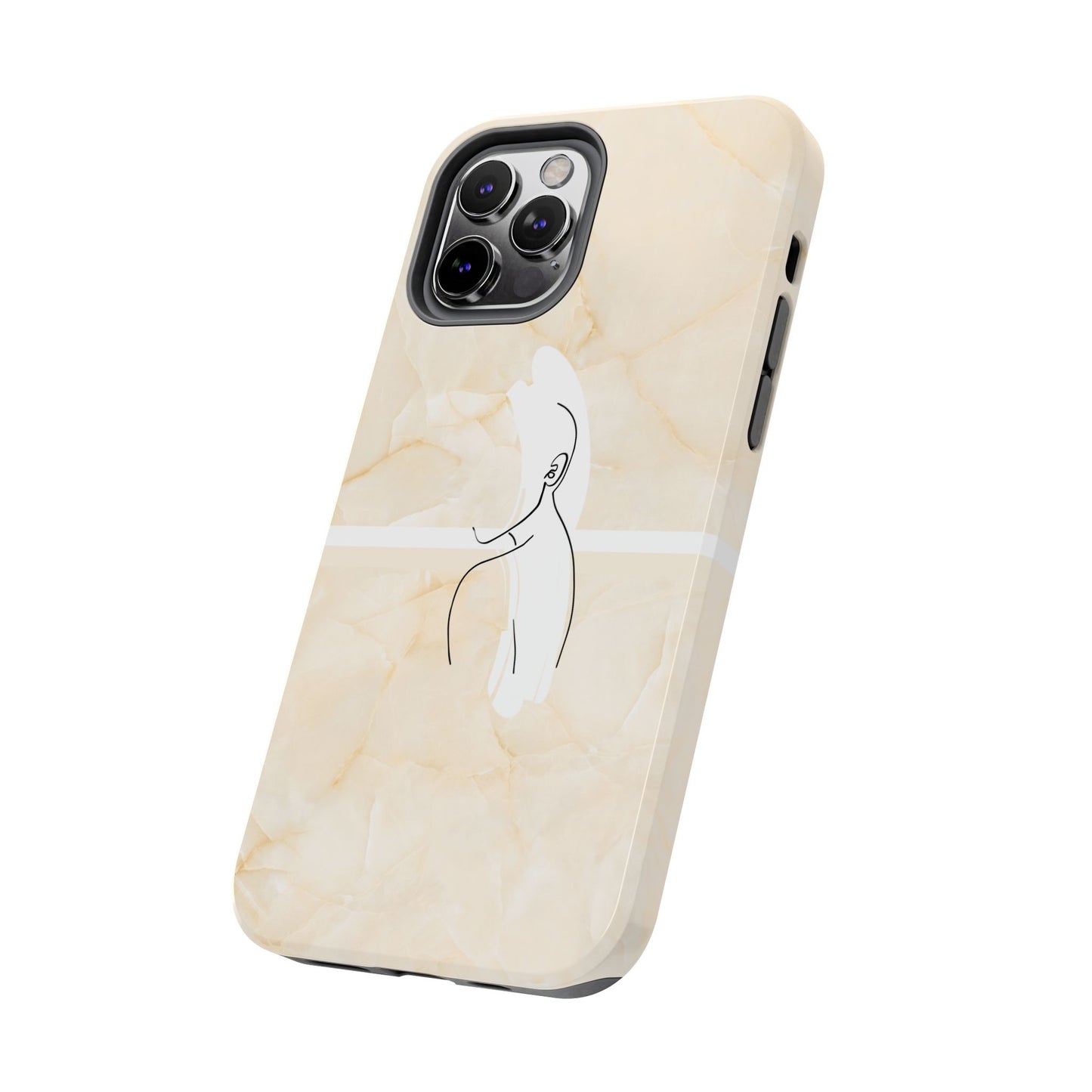 Tough Phone Case — Marble Minimalist Line Art