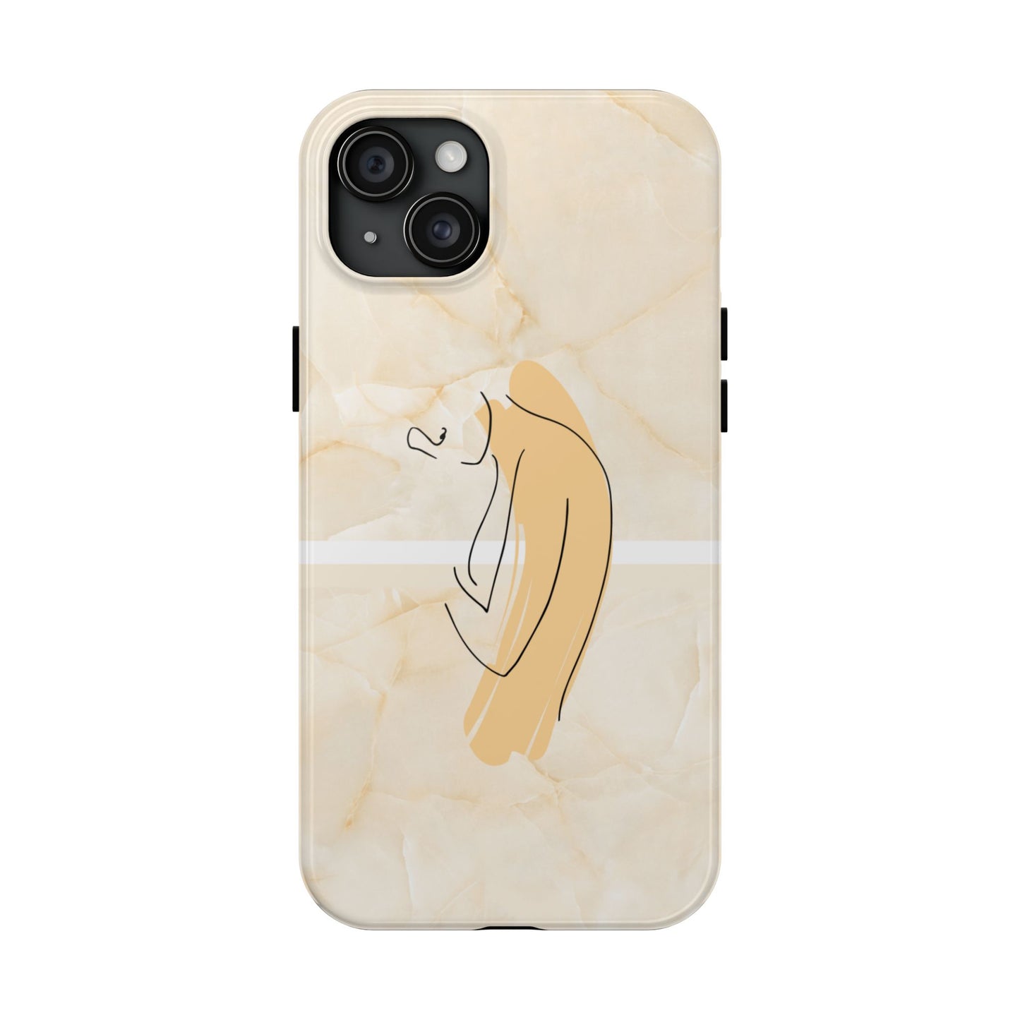 Tough Phone Case — Marble Minimalist Line Art