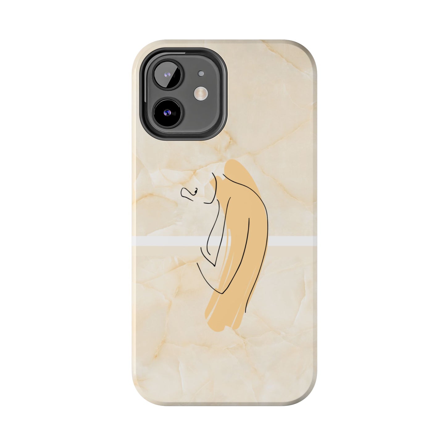Tough Phone Case — Marble Minimalist Line Art