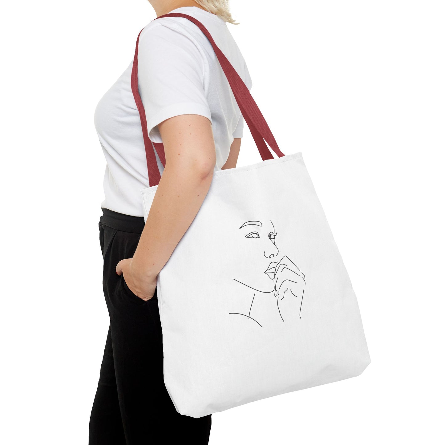 Elegant Line Art Tote Bag, Carryall