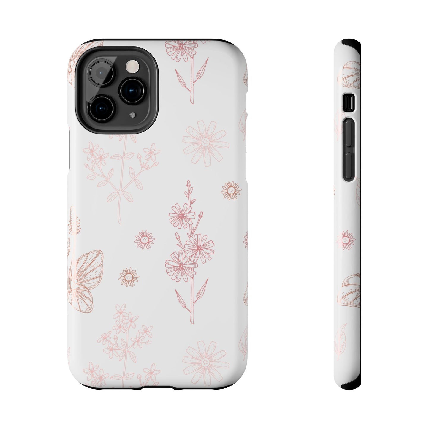 Tough Phone Case — Delicate Pink Wildflower Pattern