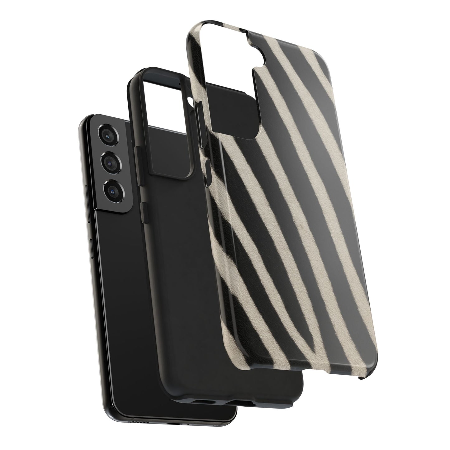 Tough Phone Case —Zebra Stripe, Black & White Animal Print