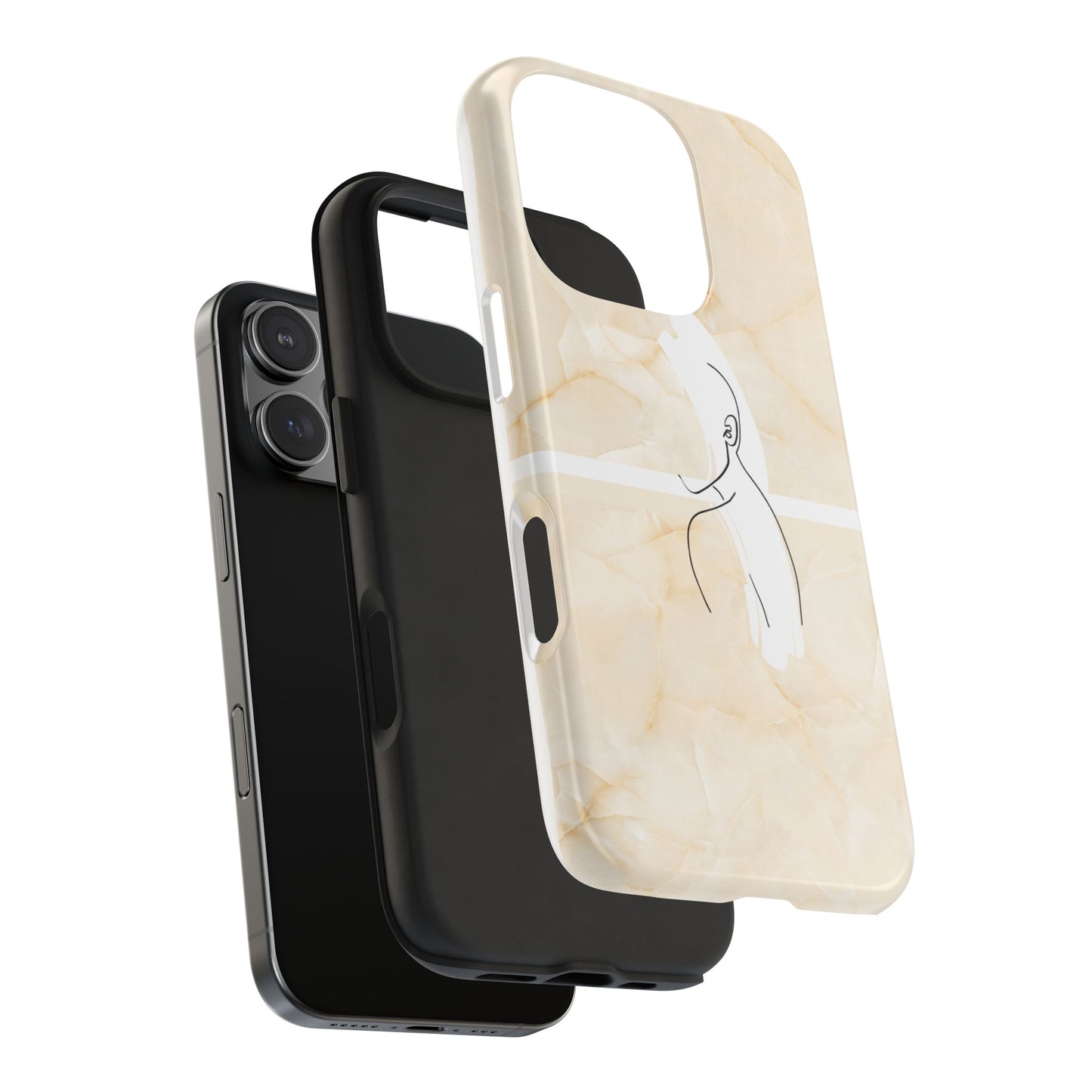 Tough Phone Case — Marble Minimalist Line Art