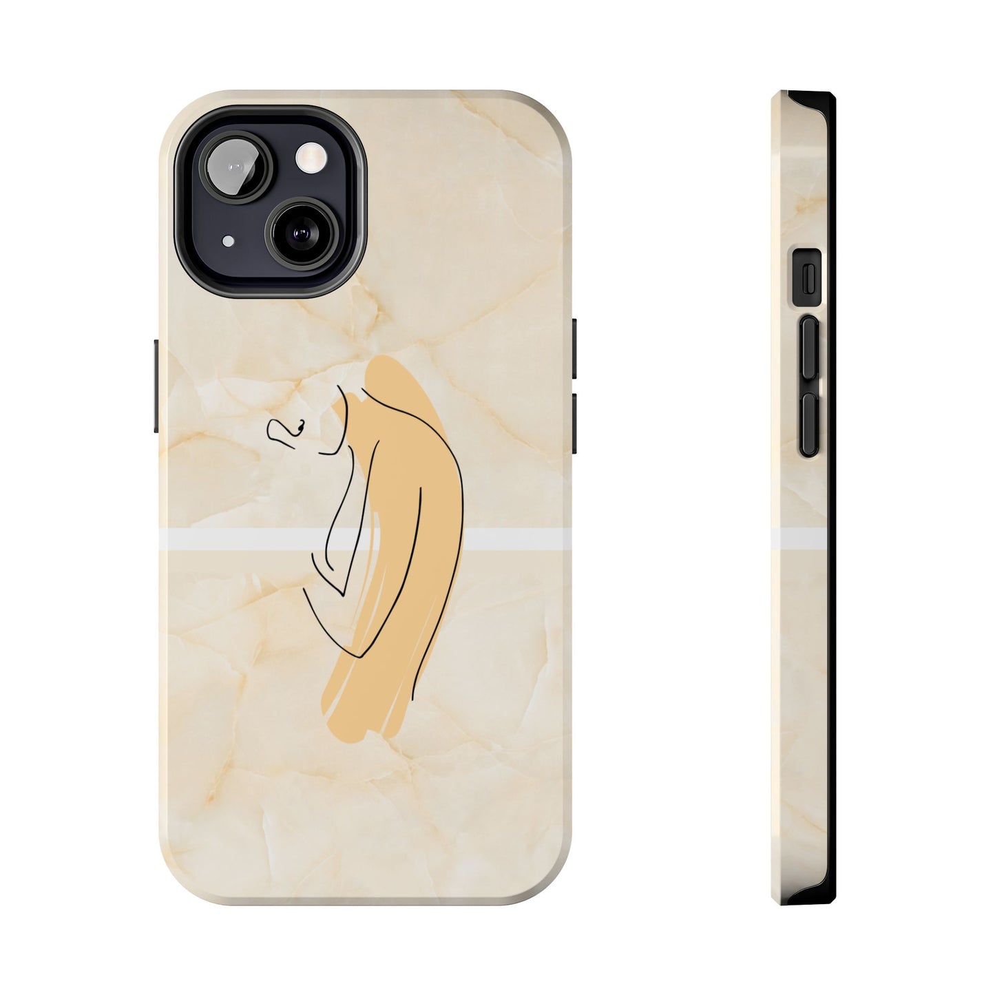 Tough Phone Case — Marble Minimalist Line Art