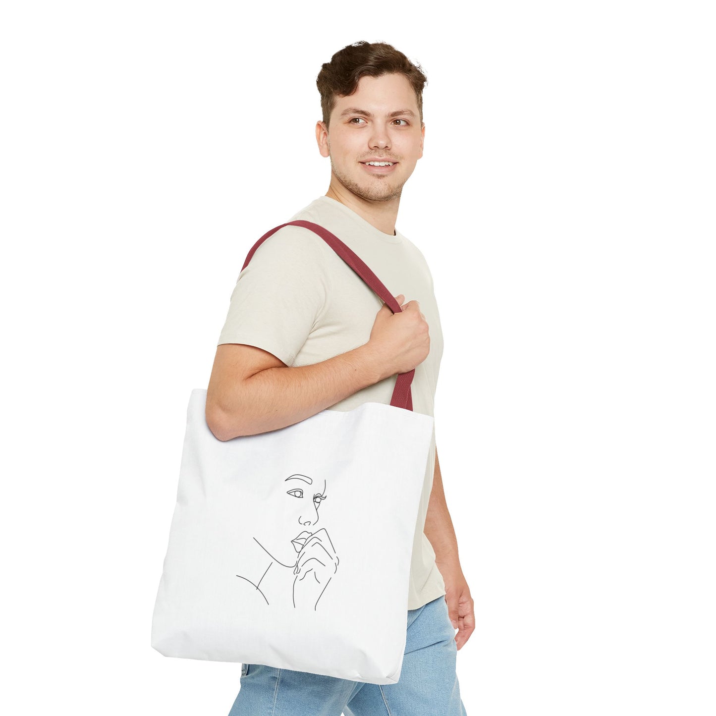 Elegant Line Art Tote Bag, Carryall